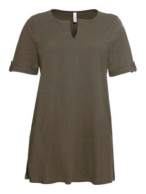 Sheego Longshirt Große Größen mit geschlitztem Ausschnitt