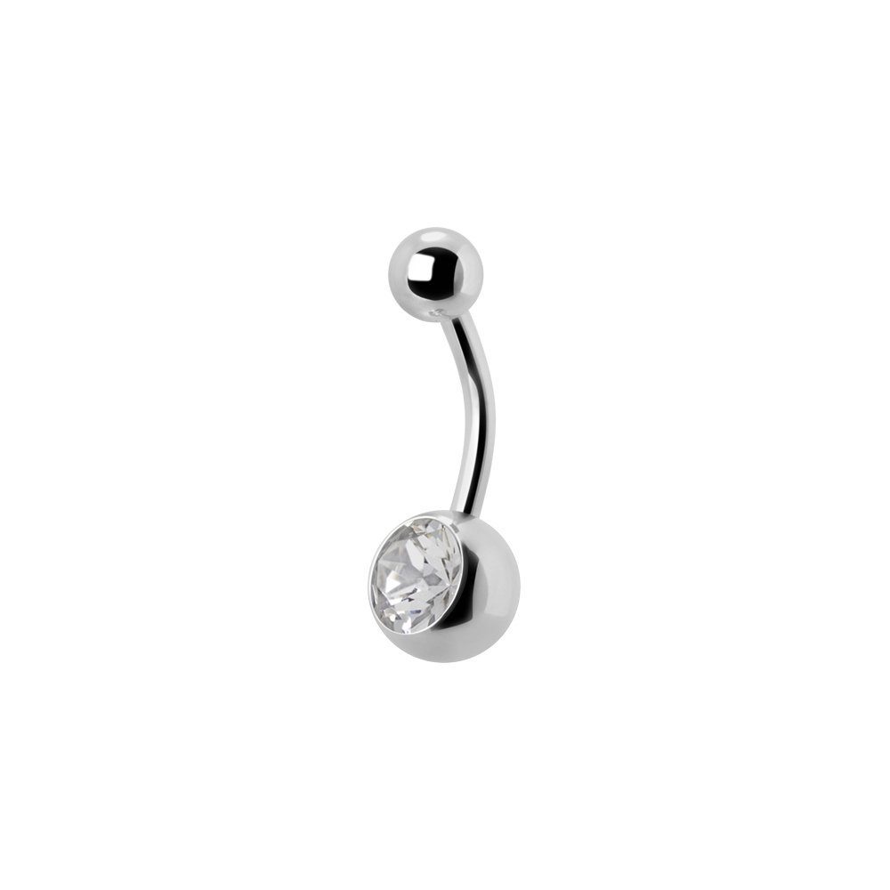Bauchnabelpiercing Nabel Stecker Titan G23 Banana 5/8mm Kugeln Kristall Stein