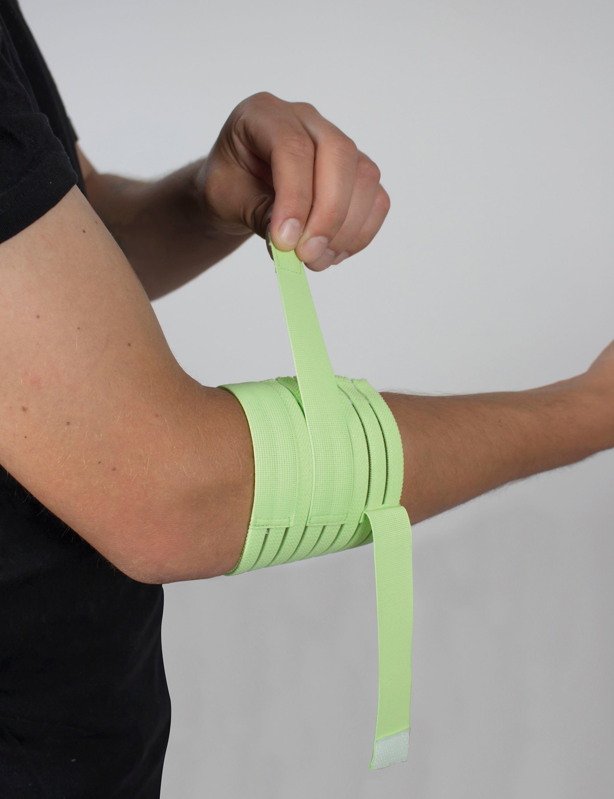 Hydas Ellenbogenbandage für maximalen Komfort, aus recyceltem Kunststoff, Bei Sehnenansatzentzündungen am Ellenbogen, z.B. Tennisarm