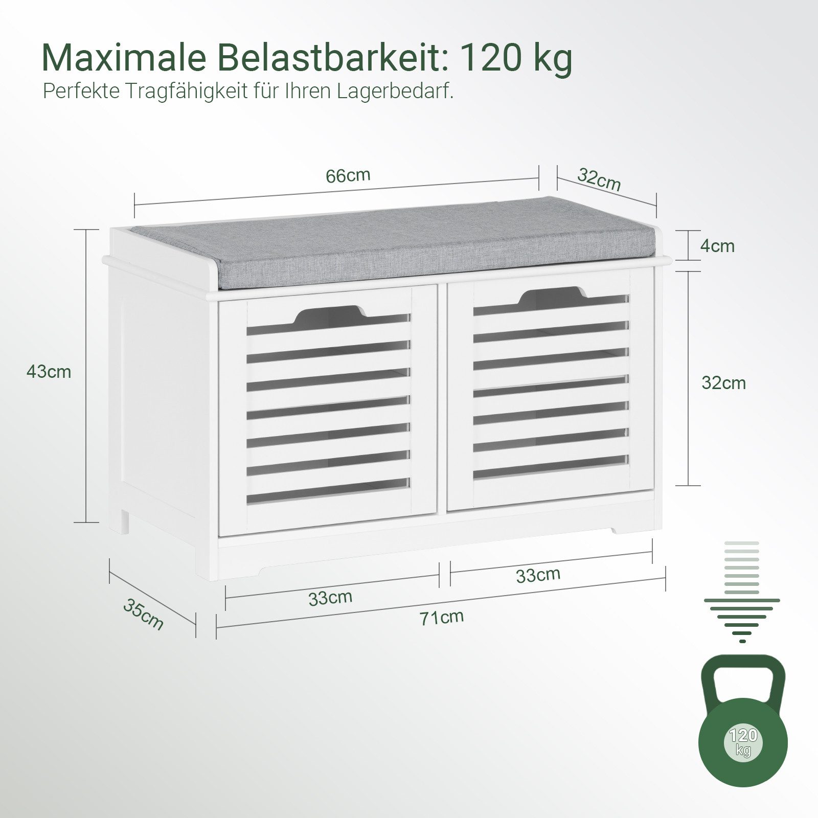 SoBuy Schuhbank FSR23-II, Sitzbank mit Stauraum Dielenbank Sitzkommode Schuhregal Garderobenbank – Bild 5 von 5