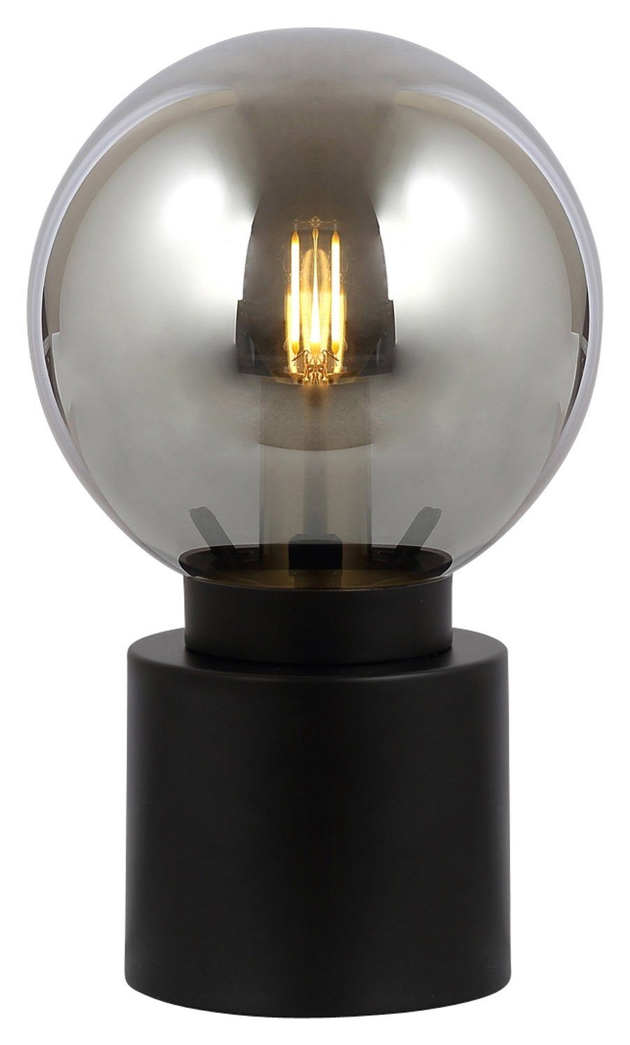 GLOBO LIGHTING Tischleuchte MARKA, 1-flammig, Rauchfarben, Metall, H 24 cm, ohne Leuchtmittel, Metallgestell. € 43,90