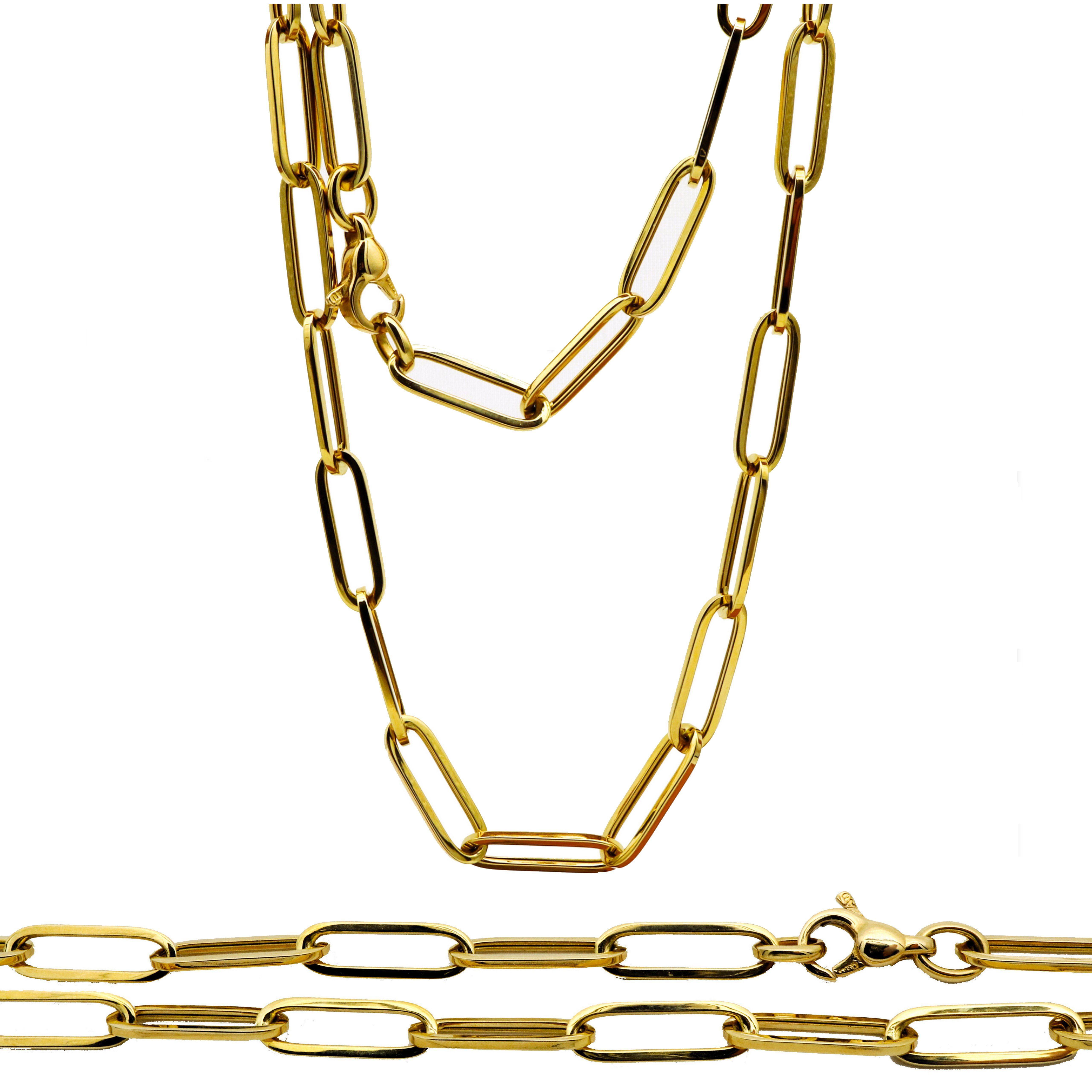 G & J Collier Fantasie-Kette 585/14K Gold 5,3mm 45cm hochwertige edle Halskette (inkl. Schmucketui), Made in Germany