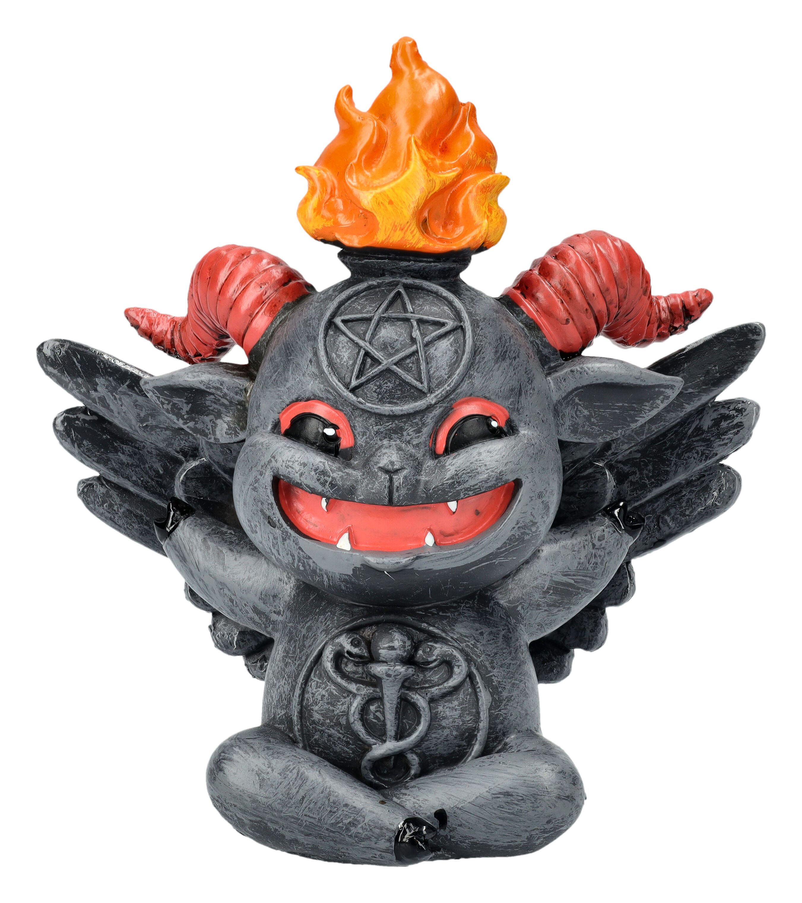 Dekofigur Baphomet Figur - Baphy wird beschworen - Gothic Dekoration Pentagramm