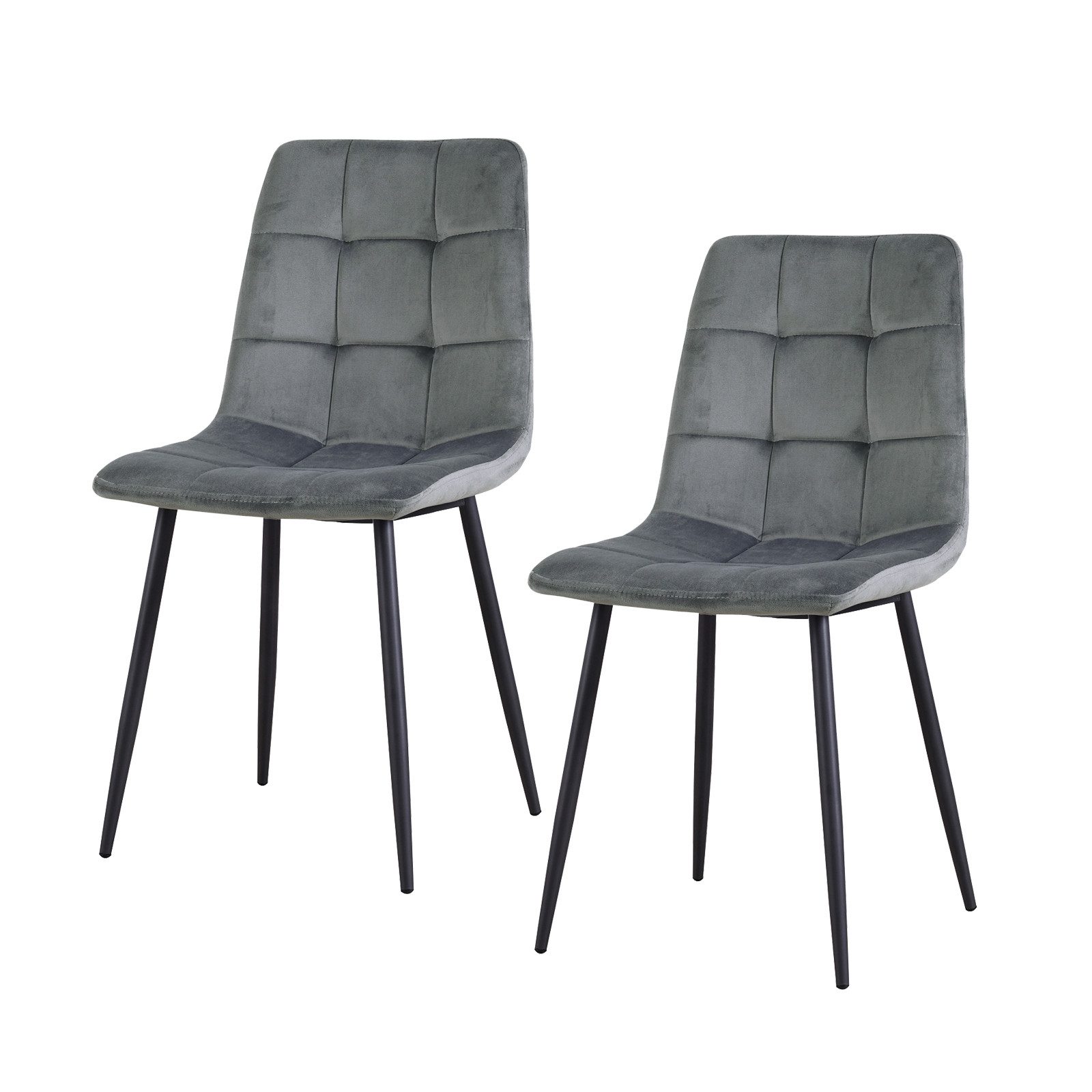 HTI-Living Esszimmerstuhl Stuhl Mesa Velvet Grau (Set, 2 St), Esszimmerstuh günstig online kaufen