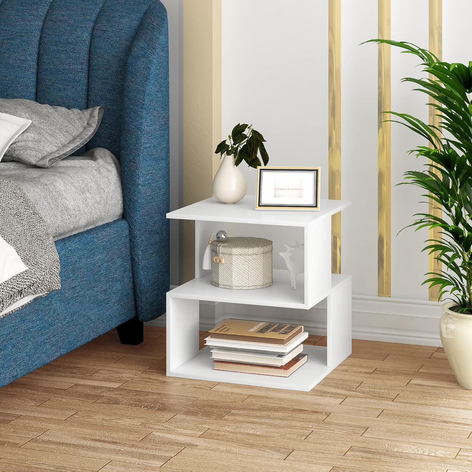 EUGAD Nachttisch (2-St), Sofatisch mit 2 Ablagen, 40x43,5x40 cm, Weiß günstig online kaufen