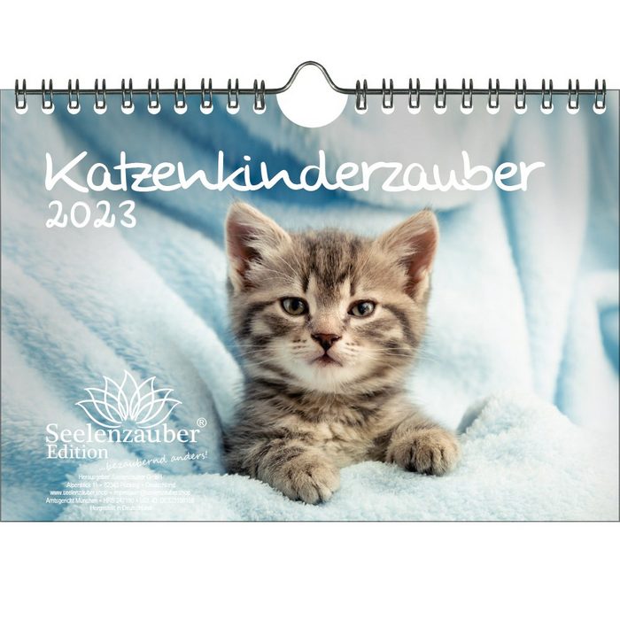 Seelenzauber Wandkalender Katzenkinderzauber DIN A5 Wandkalender für 2023 Katzenkinder Katzenbab
