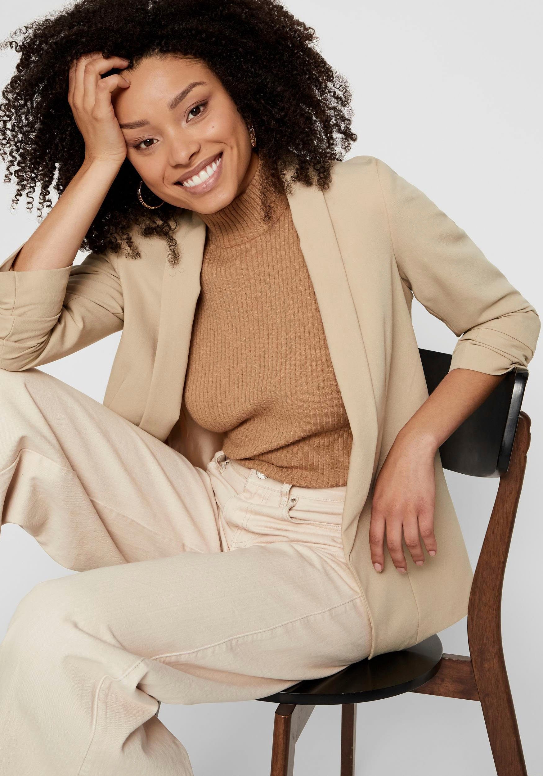 pieces Blusenblazer PCBOSELLA 3/4 BLAZER NOOS Materialmix, regular fit