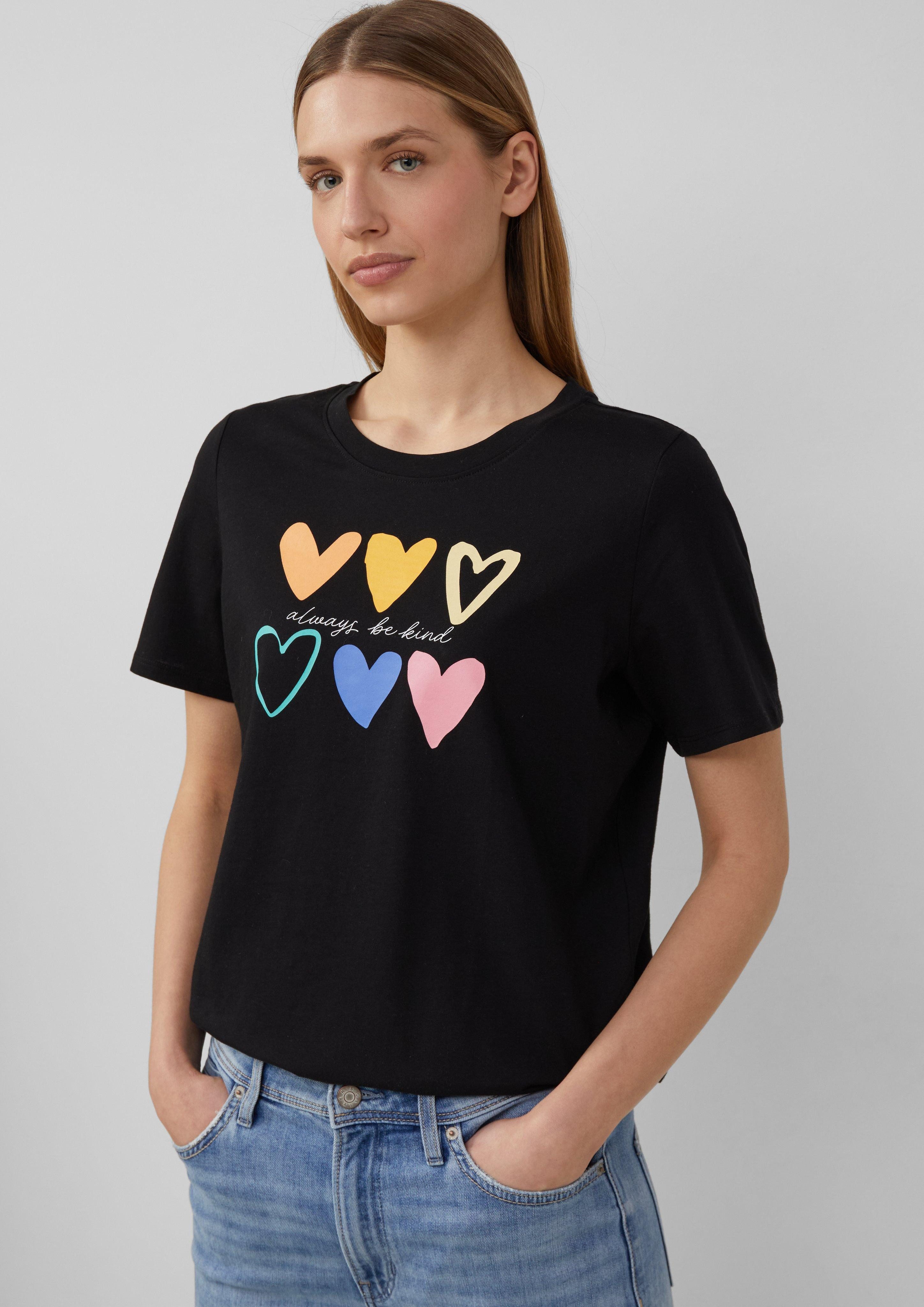 s.Oliver Kurzarmshirt T-Shirt mit Frontprint günstig online kaufen