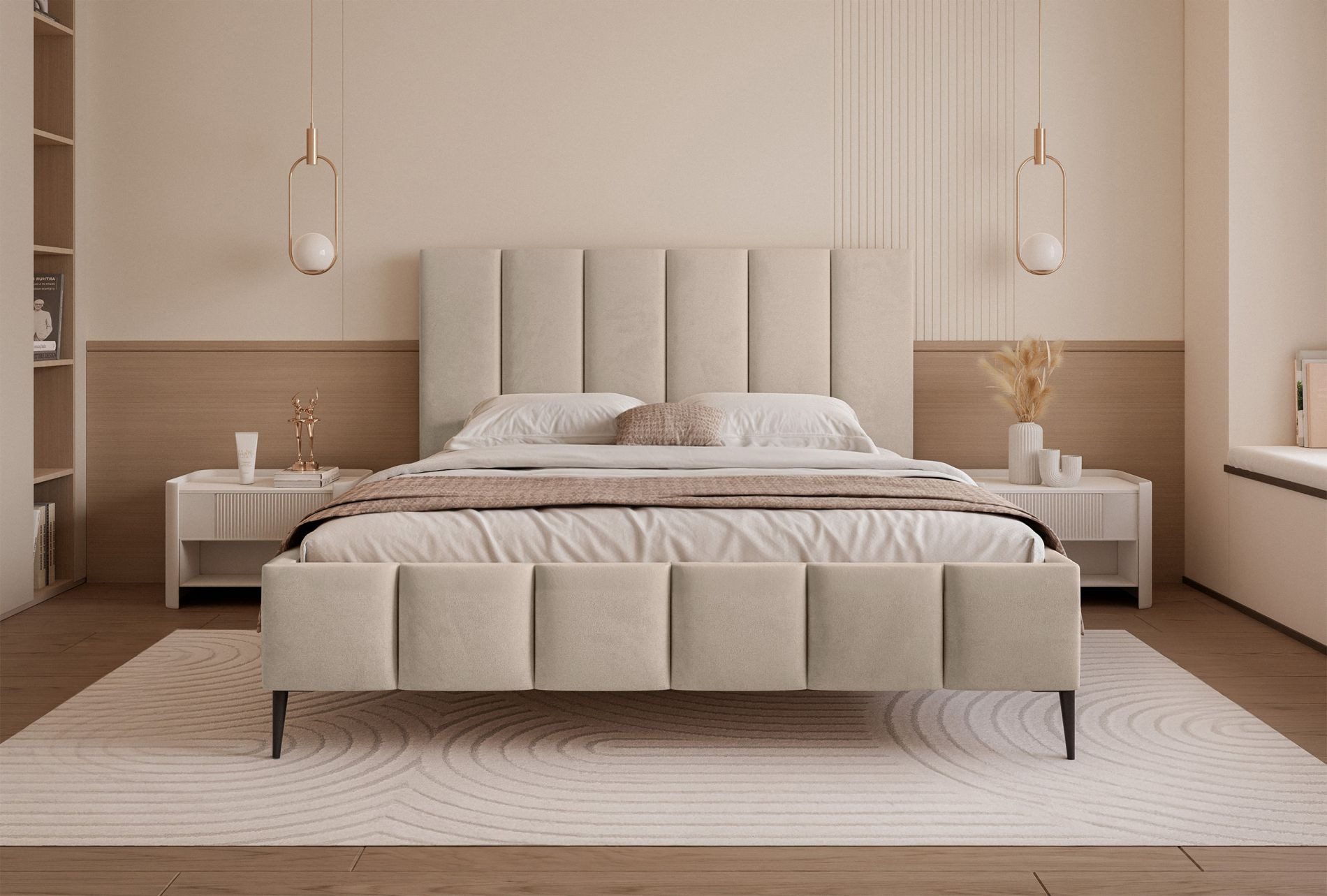 Selsey Polsterbett SARAFINO, Bett mit Polsterrahmen, Kopfteil, Bettkasten 140/160/180x200 cm
