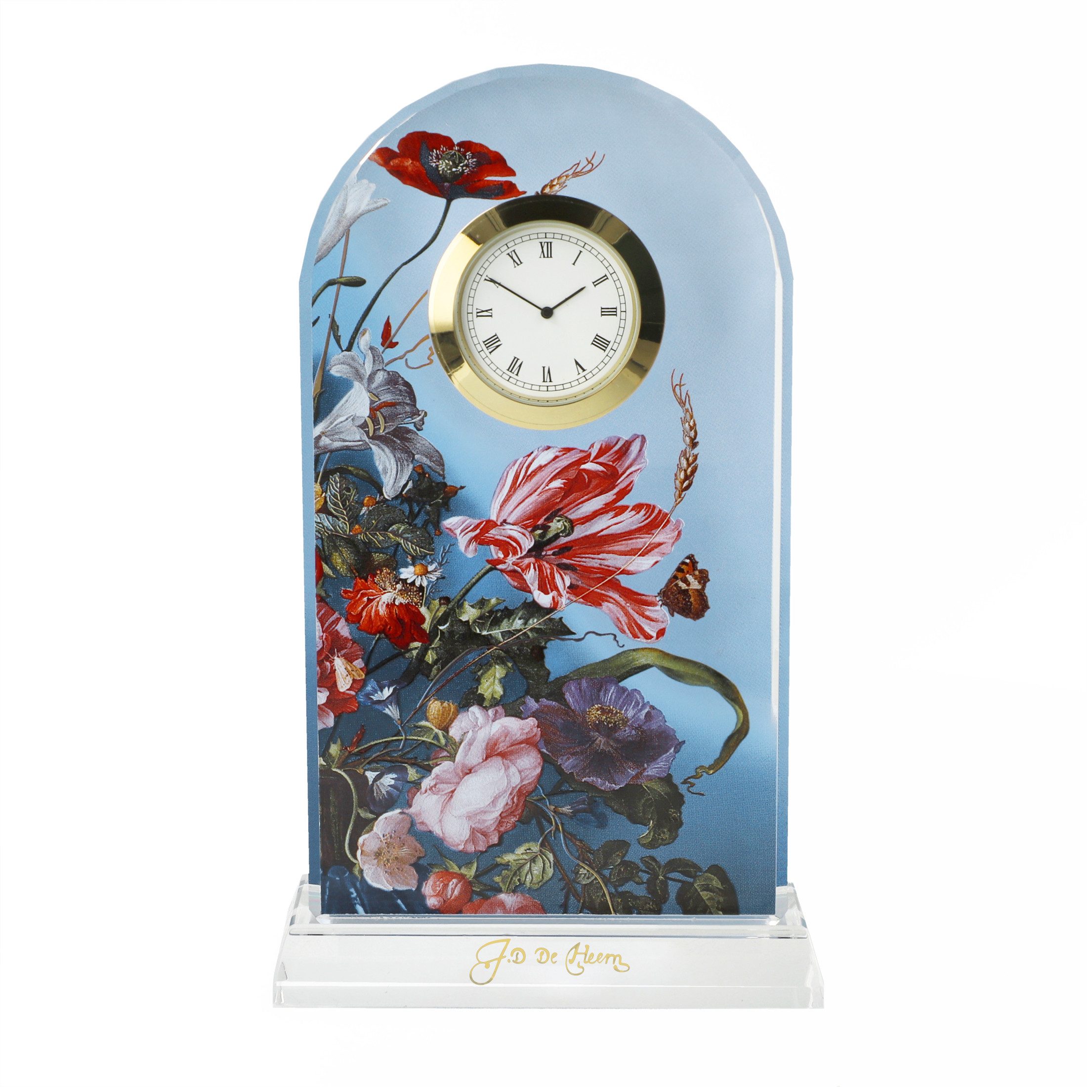 Goebel Tischuhr Uhr De Heem - Sommerblumen Glas