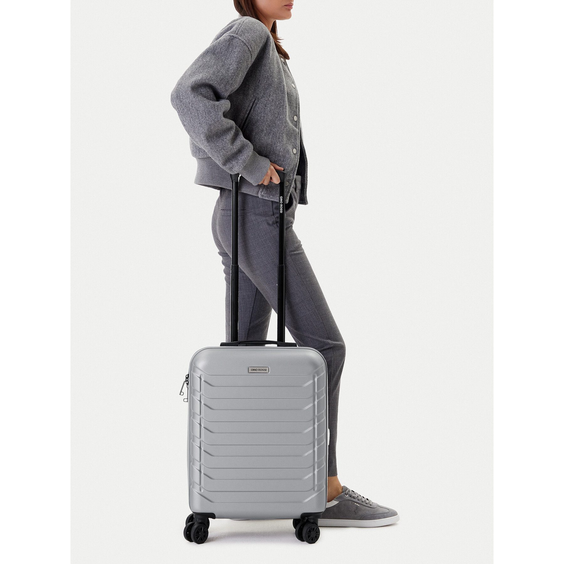 GINO ROSSI Aktentasche Gino Rossi Unisex Kabinenkoffer Silber