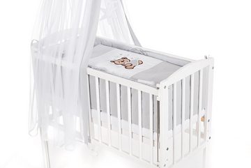 Babybettwäsche Baby Garnitur für Beistellbett Teddybär & Schmetterlinge OHNE BETT, Babyhafen, 100% Baumwolle