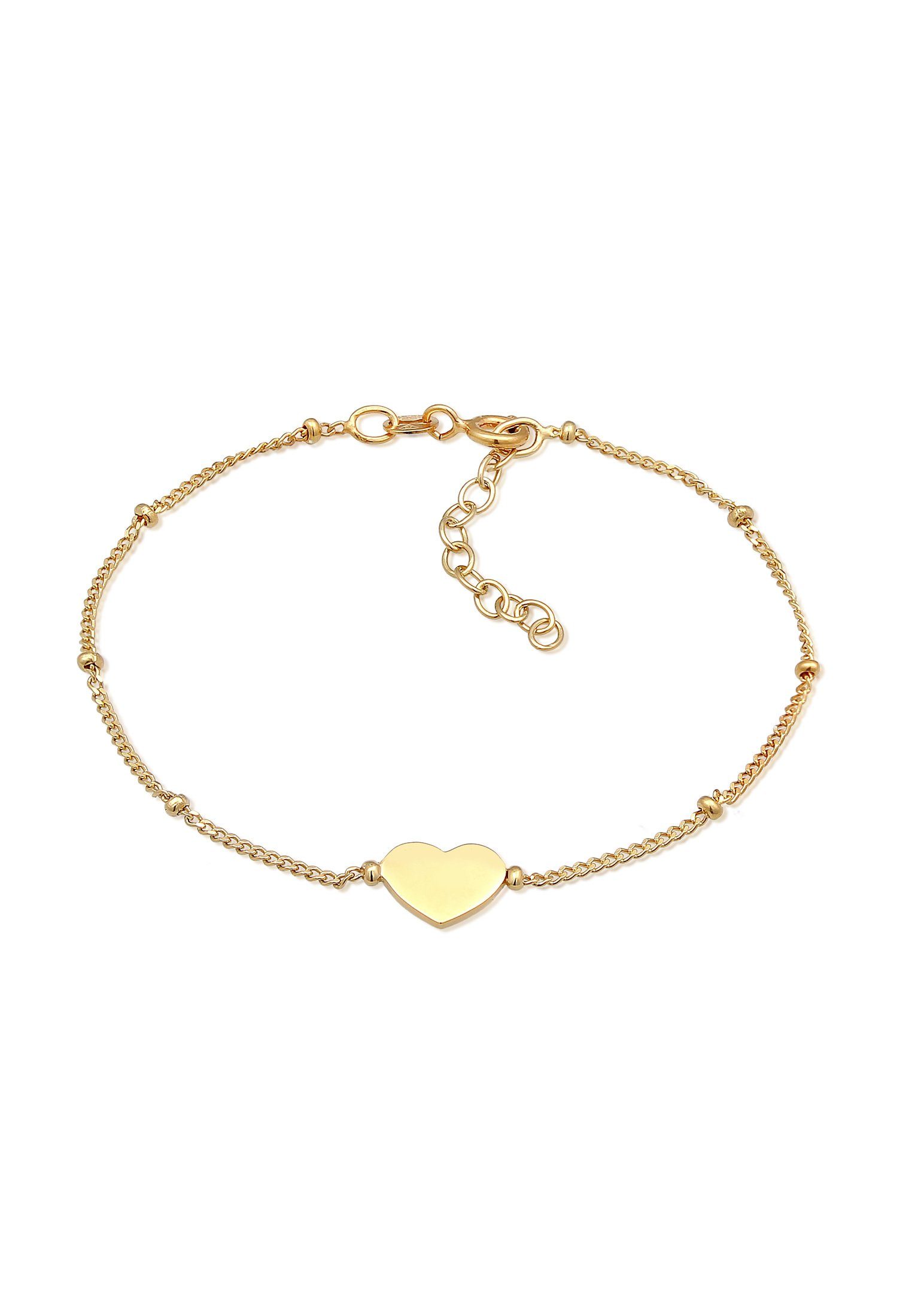 Elli Armband Herzchen Kugelkette Liebe Romantik 925 Silber, Herz Gold | Armbänder