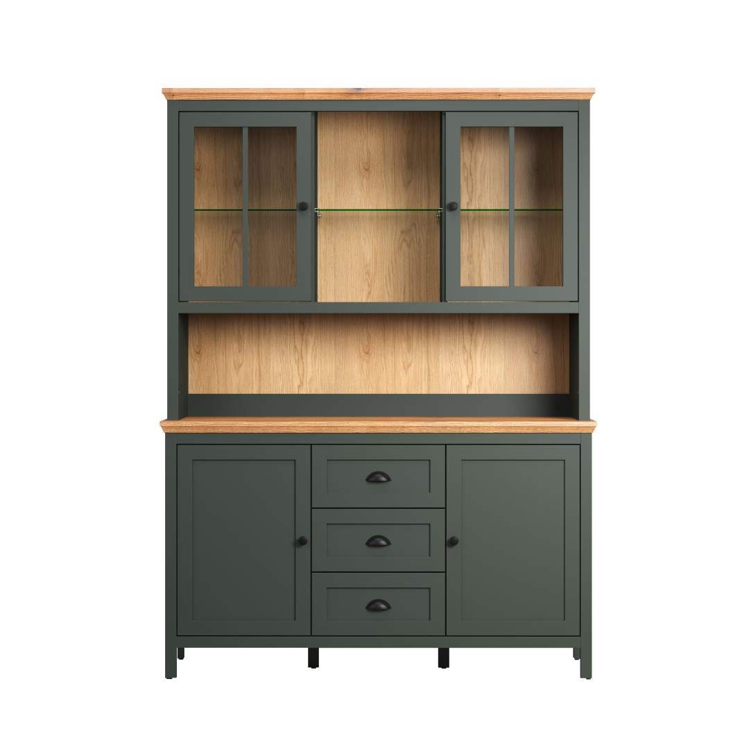 trendteam Vitrine Stanton Vitrinenschrank grün.