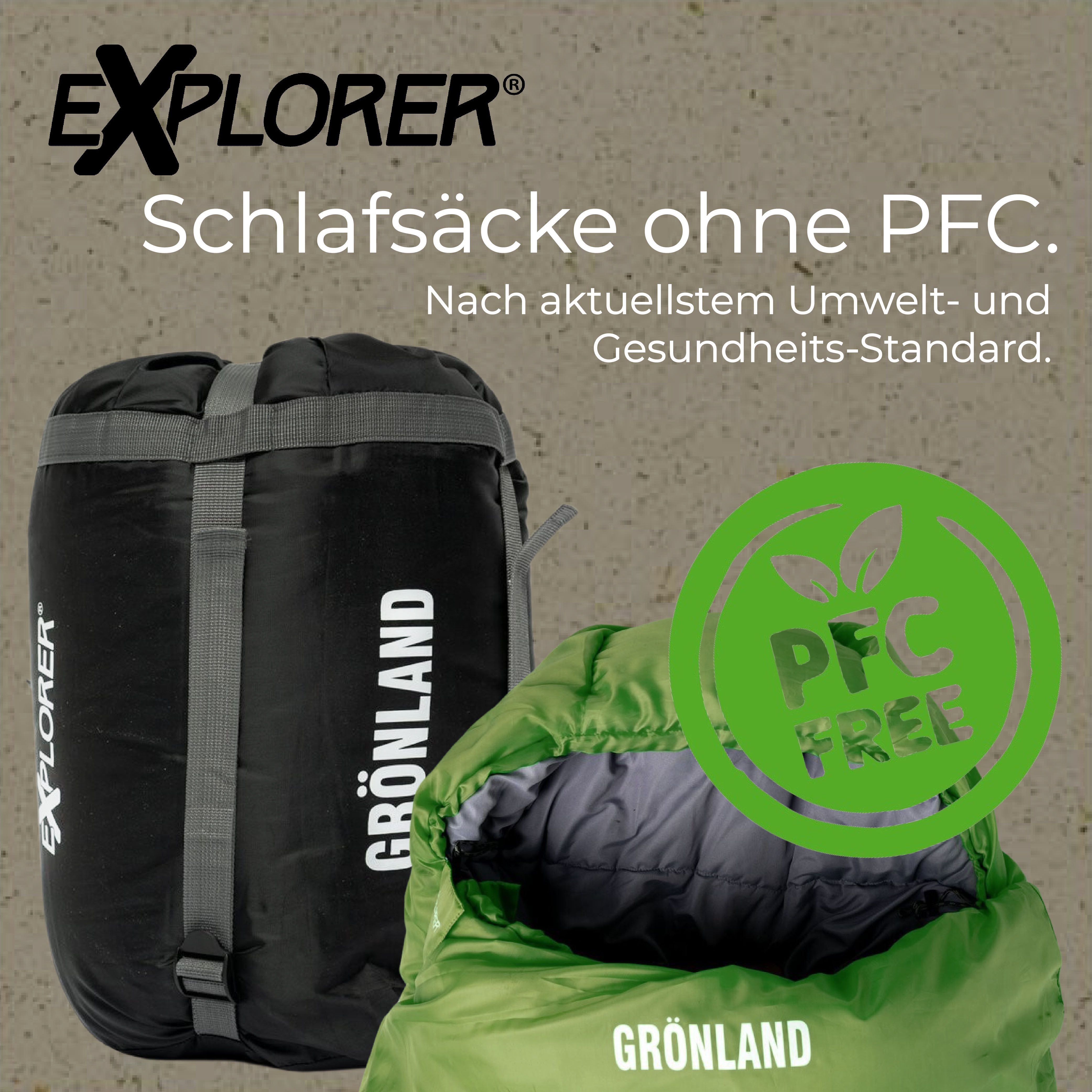 EXPLORER Mumienschlafsack Grönland Camping Schlafsack 230x82x55cm Outdoor warm (0°C bis -23°C Frühling/Sommer/Herbst/Winter Reise Festival), kombinierbar 1900g – Bild 4 von 5
