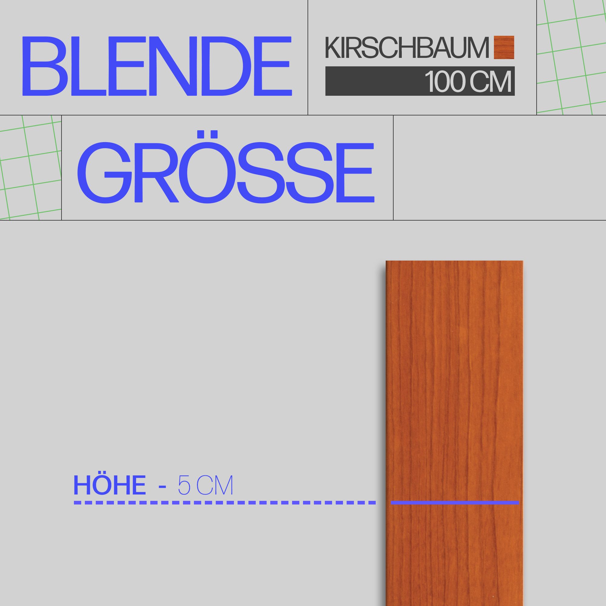 Bestlivings Gardinenschiene Blende für eine saubere Fensteroptik, geklemmt, Kunststoff, viele Farben & Holzoptiken, 5cm hoch, robust und flexibel, kürzbar