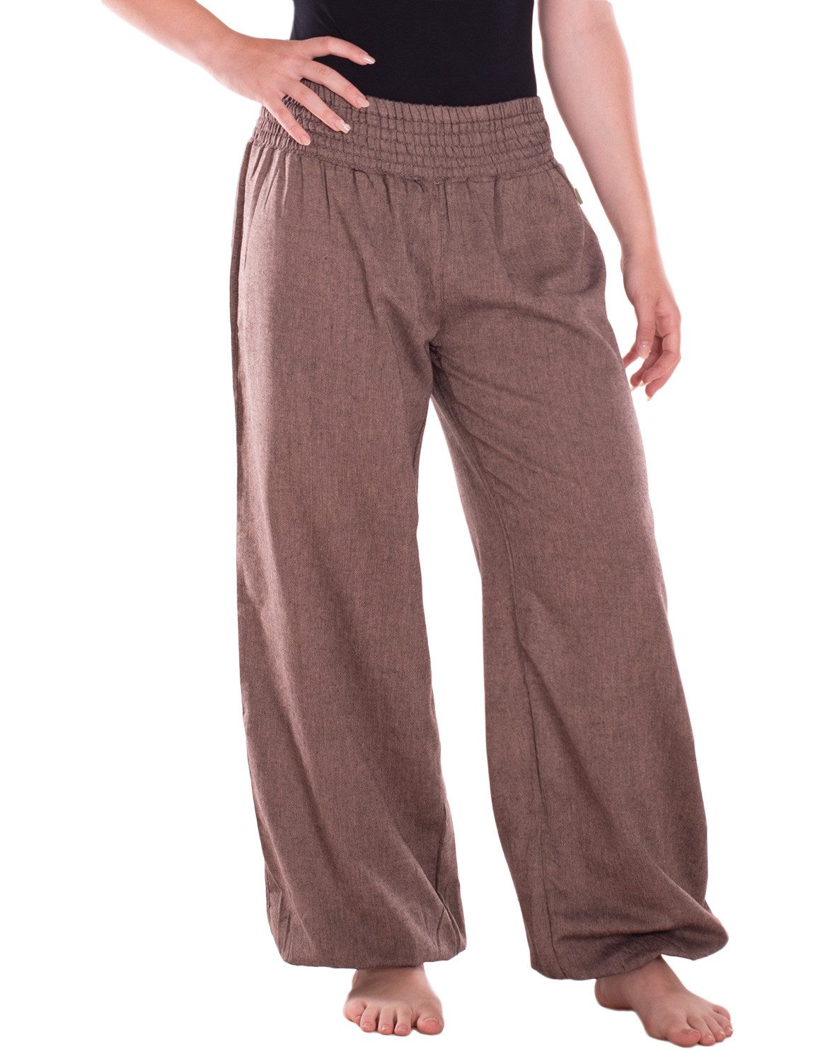 Vishes Haremshose Lange Sommerhose Schlupfhose Einheitsgröße ohne Taschen Hippie, Baggyhose, Yogahose