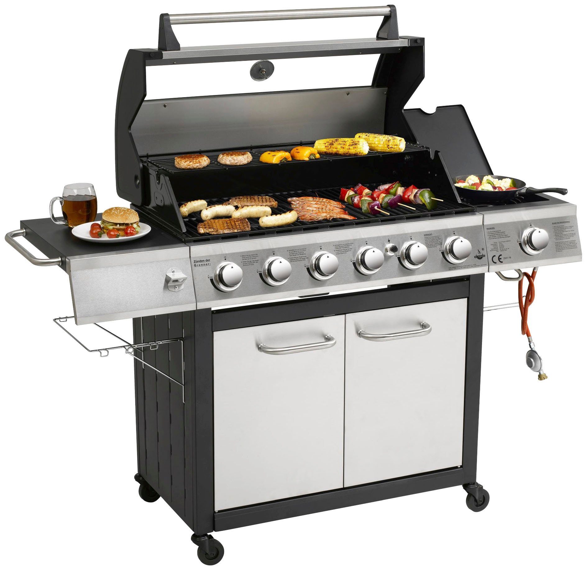 El Fuego Gasgrill Long Beach, BxTxH: 161x59,5x121 cm