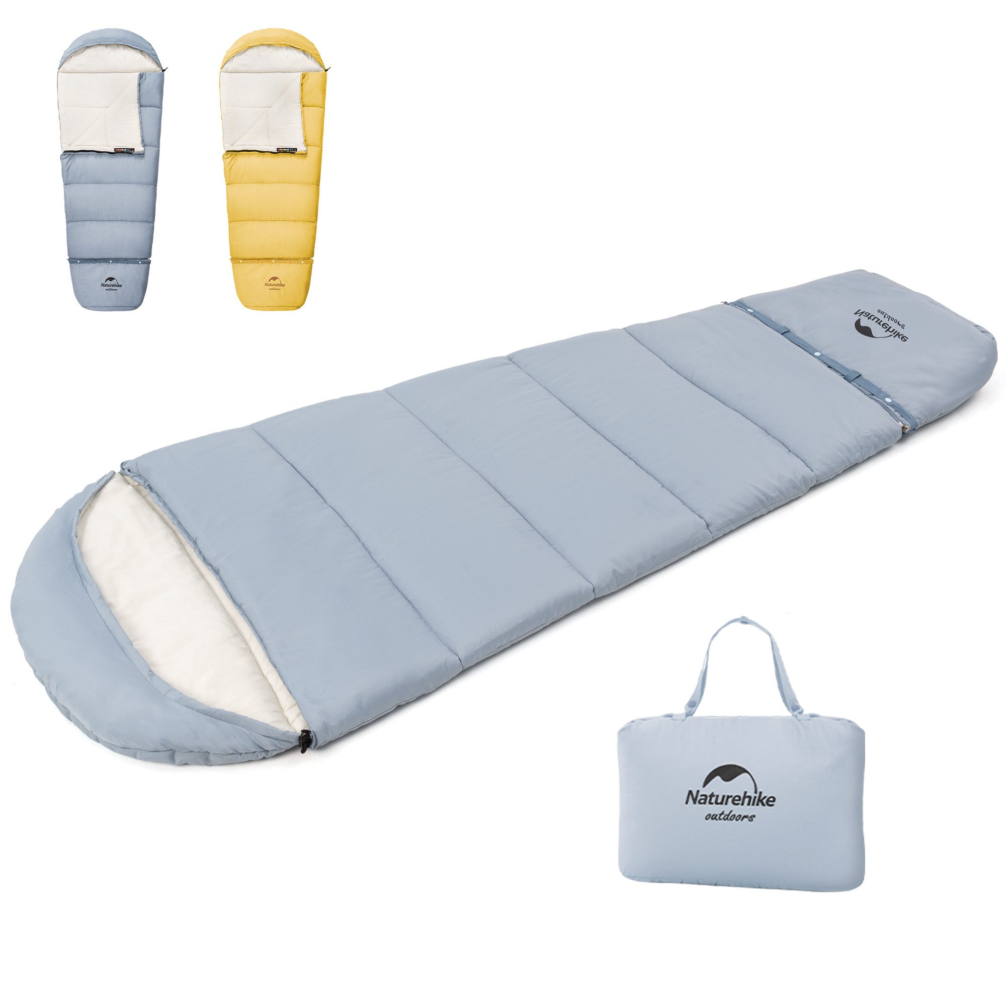 Naturehike Kinderschlafsack Leicht & Kompakt mit Baumwoll, wasserdicht, 1,1 kg, Nähte Verlängerung Schlafsack