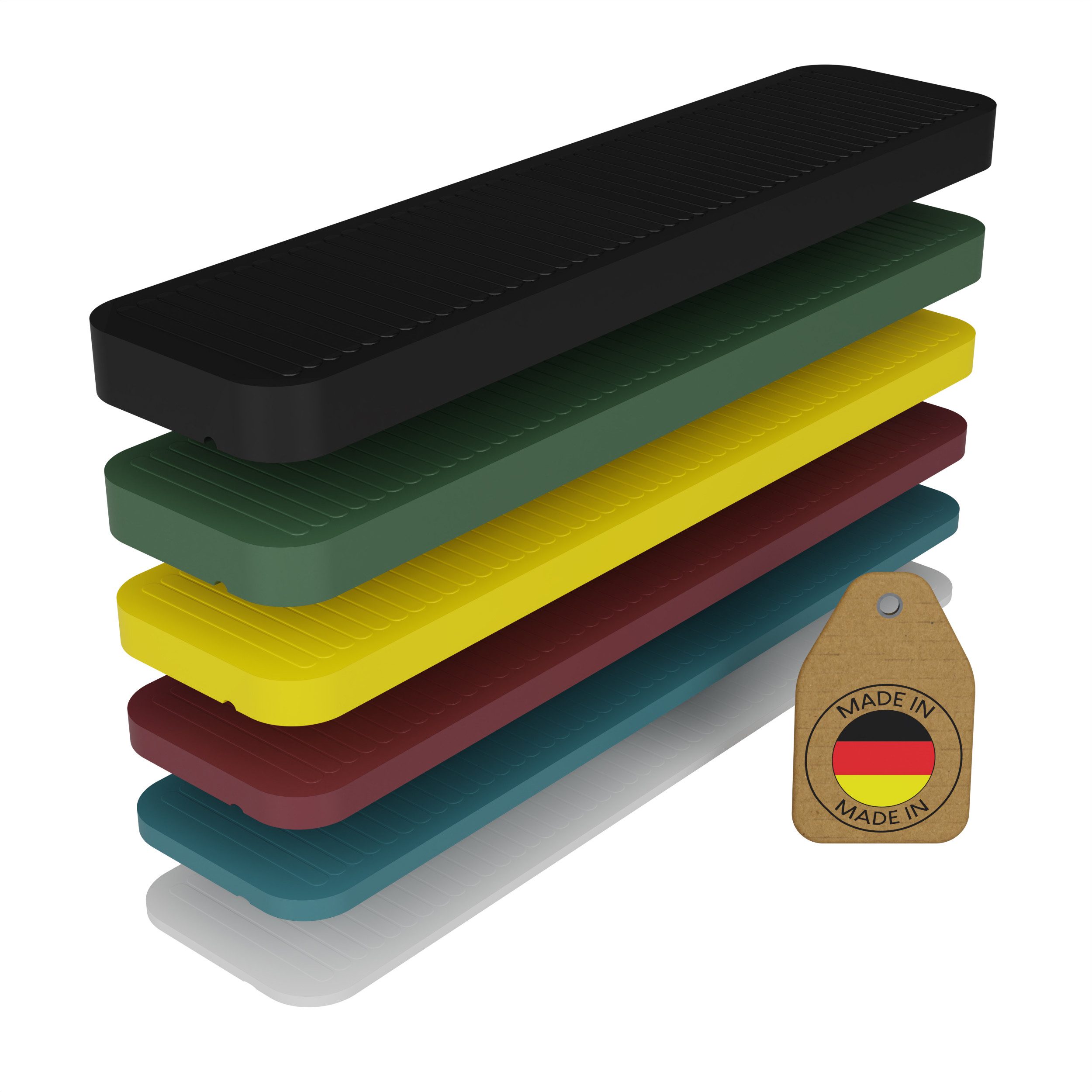 FUX Unterlegplatte Kunststoff Abstandshalter 100x24 1-6mm Made in Germany Distanzklötze, 1-6mm, 1mm, 2mm, 3mm, 4mm, 5mm, 6mm, 600-St., 100 % Recyceltes Material
