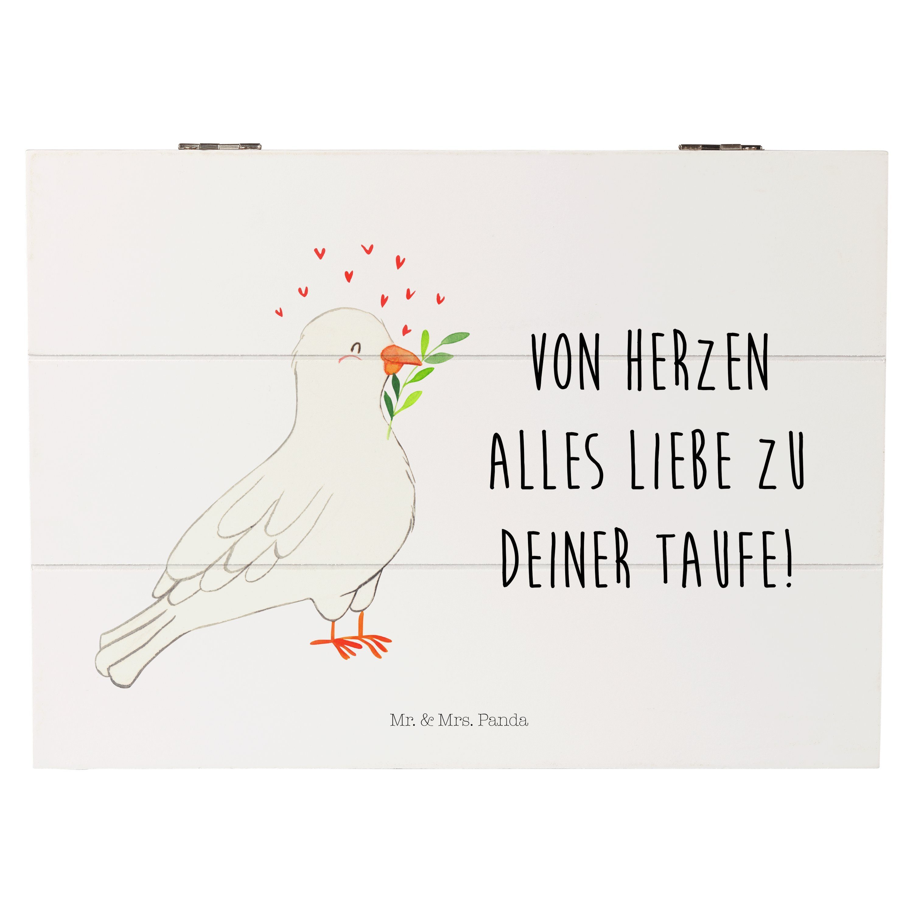 Dekokiste Taube Taufe - Weiß - Geschenk, Schatulle, Taufe Deko, Truhe, Aufbewah