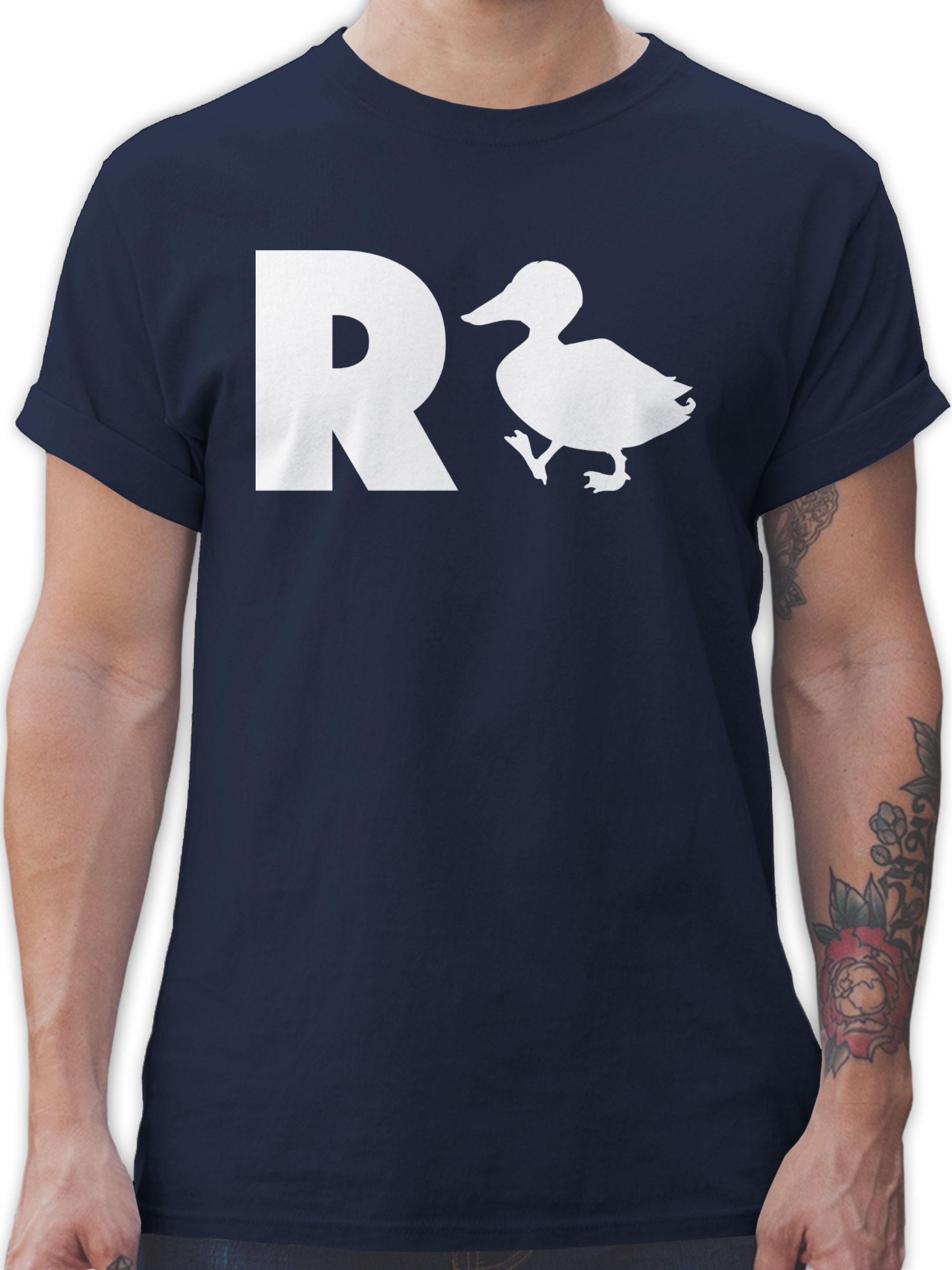 Shirtracer T-Shirt R Ente - Geschenk Rente Ruhestand Rentner Geschenk 1 Navy Blau