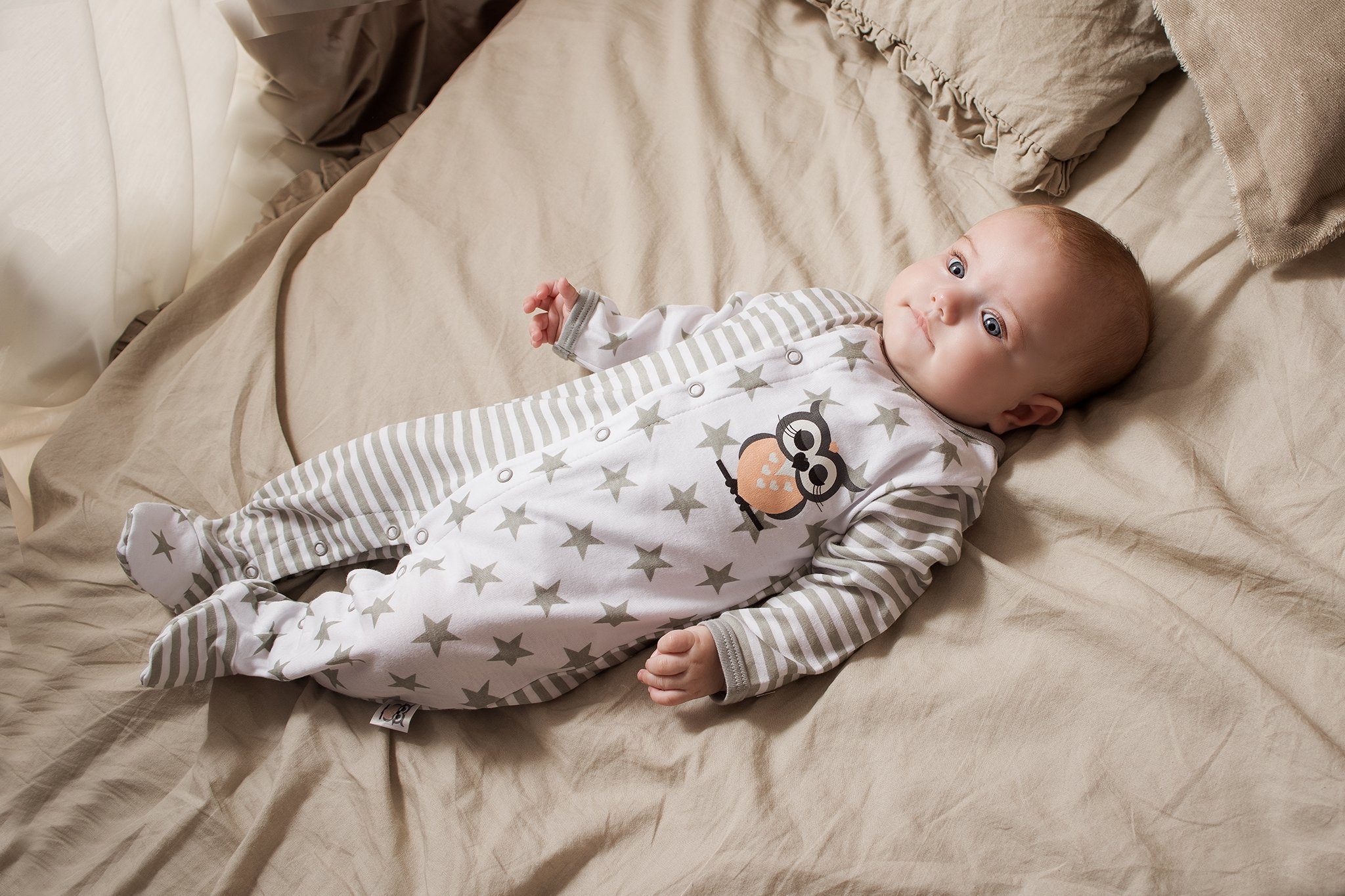 Makoma Schlafoverall Rosa Eule Schlafstrampler Mädchen für Baumwolle (1-tlg) 100% Strampler Schlafanzug Baby