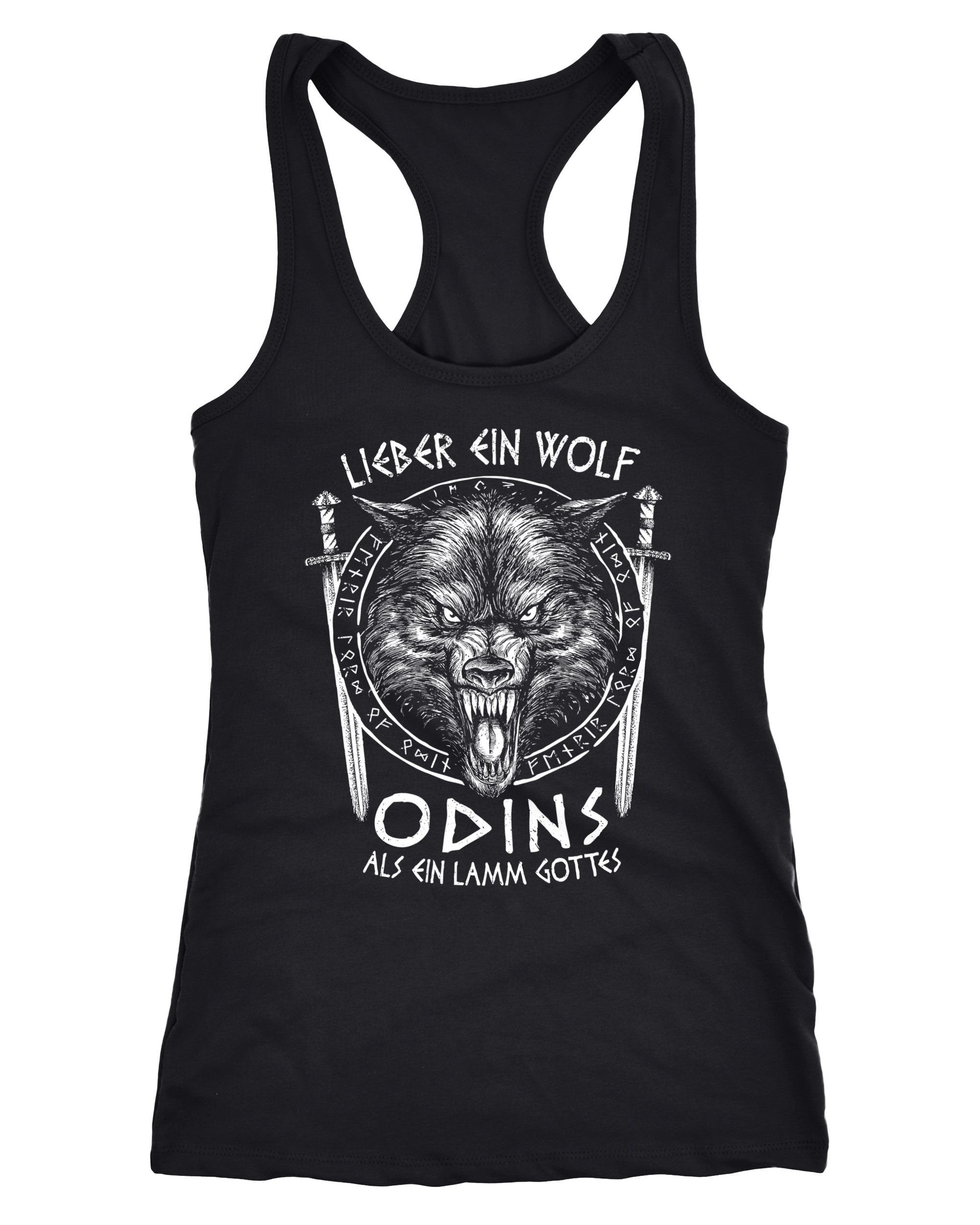 Tanktop Damen Tank-Top Lieber ein Wolf Odins als ein Lamm Gottes nordische
