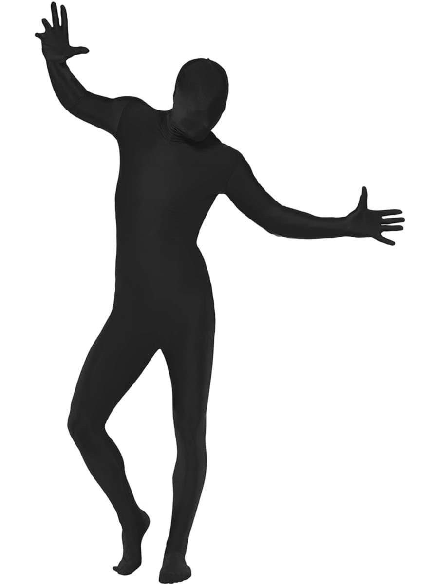 Metamorph Kostüm Ganzkörperanzug schwarz - für Halloween Karneval, Wie eine zweite Haut: Stretchanzug in Schwarz