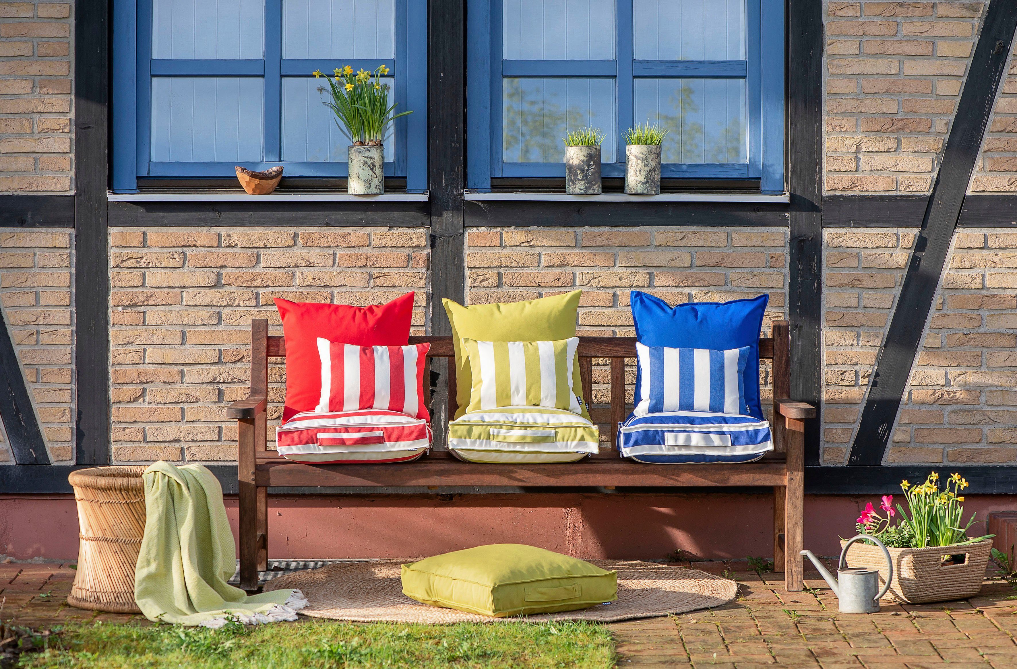 H.O.C.K. Dekokissen Classic Streifen Outdoor, Kissenhülle mit Füllung, 1 Stück