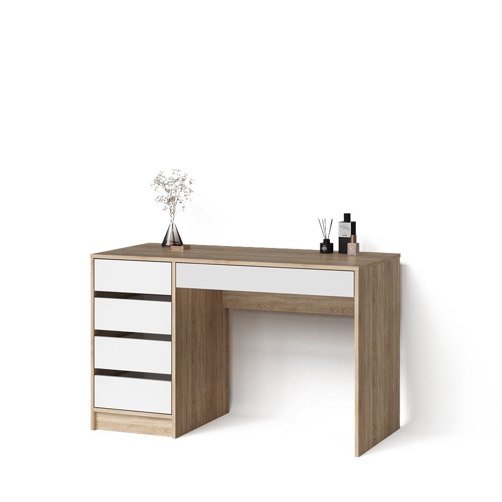 Livinity® Schminktisch Imola, Weiß/Sonoma/Sonoma, 120 cm