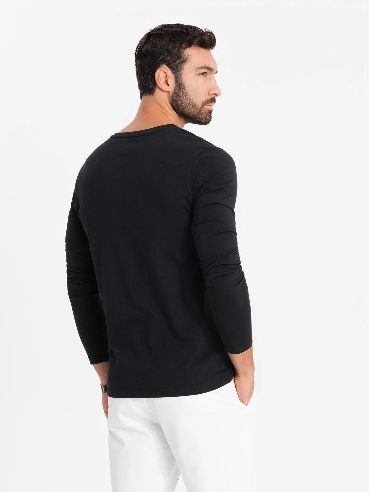 OMBRE Longsleeve Herren V-Ausschnitt SLIM FIT Longsleeve