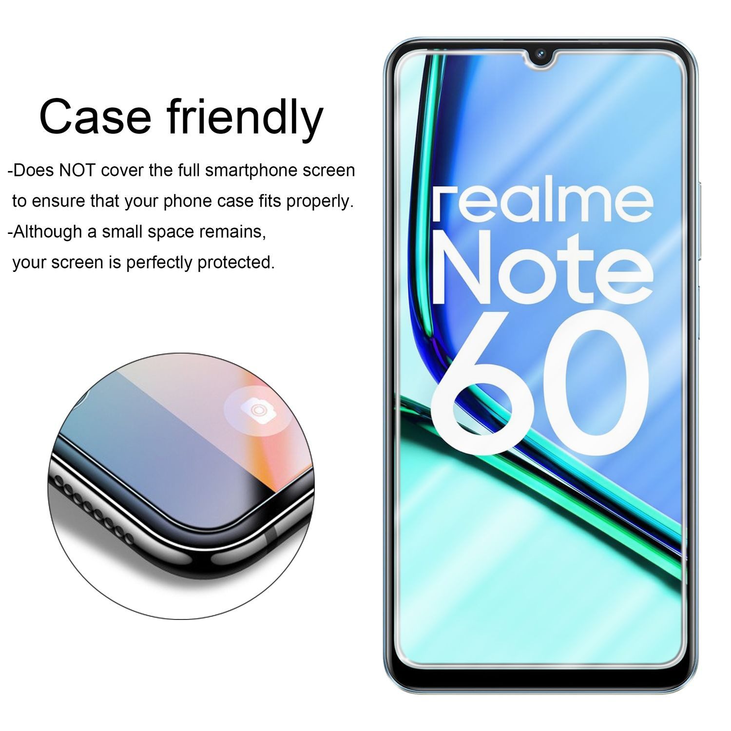 Cadorabo Schutzfolie für Realme Note 60 Schutzfolie, (1-St), Schutzfolie Panzer Folie Displayschutz Schutzglas HD Tempered Glas