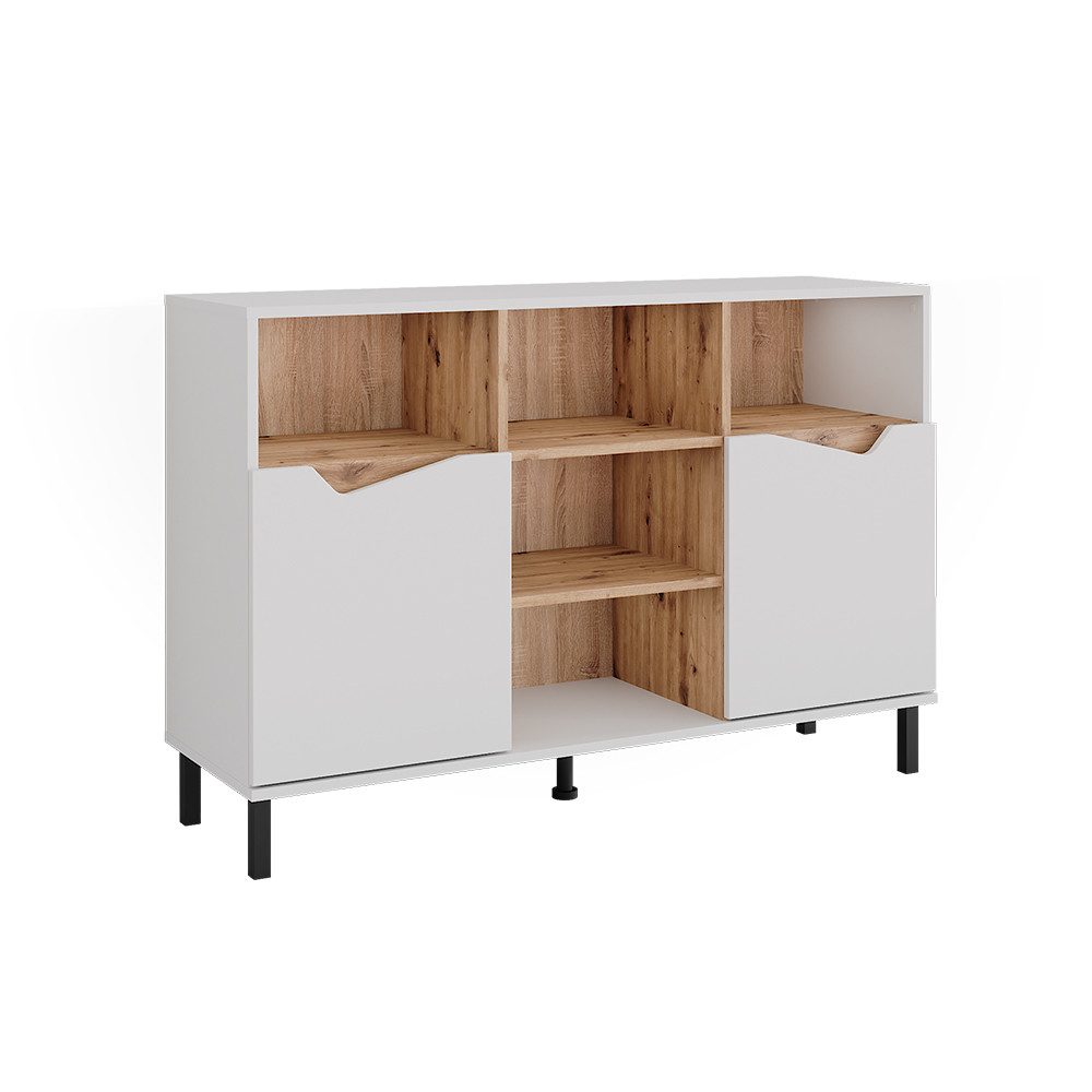 Vicco Kommode Marelle, Weiß/Artisan, 120 x 81.3 cm mit 2 Türen (1 St)