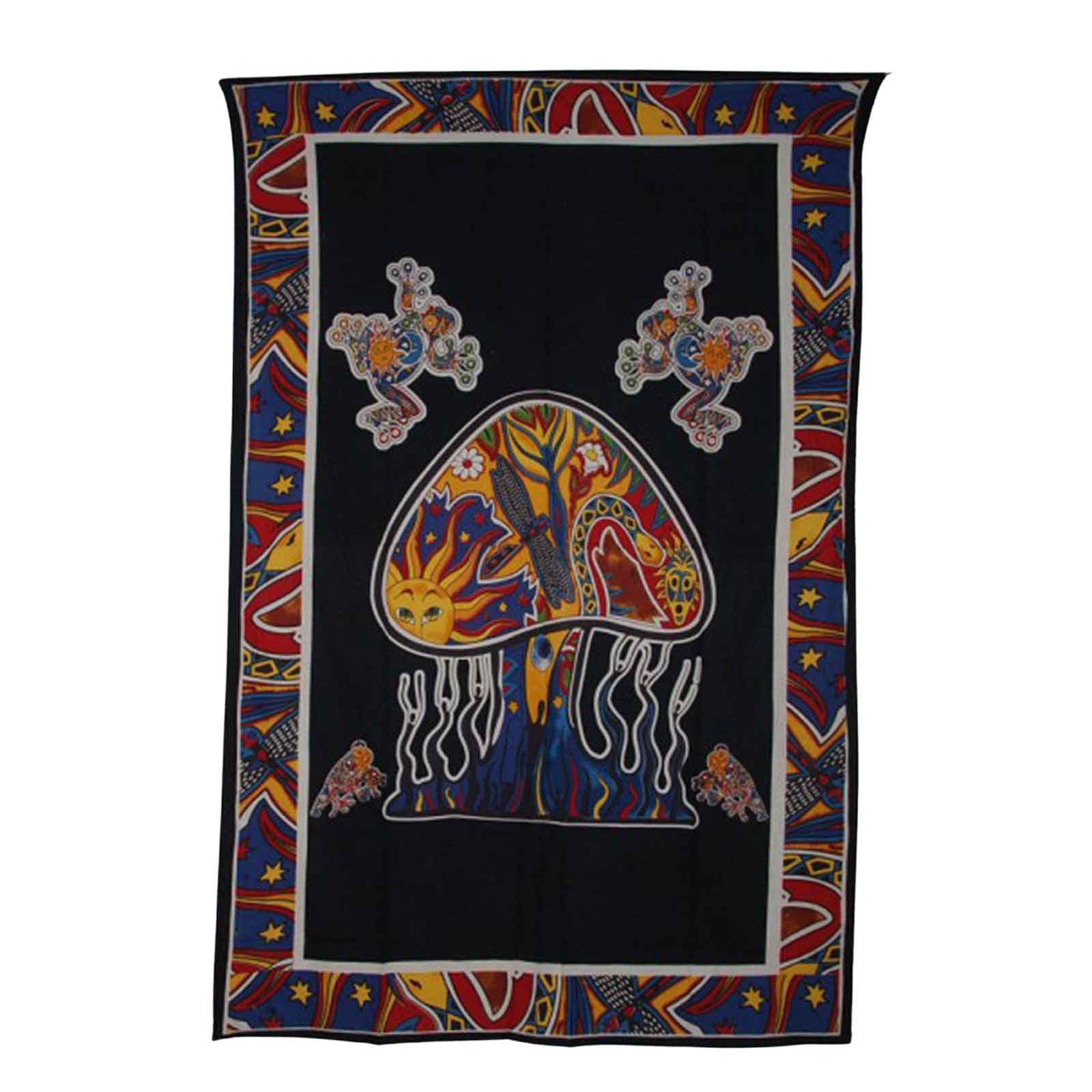KUNST UND MAGIE Wandteppich Tagesdecke Wandbehang Magic Mushroom Tuch Pilze