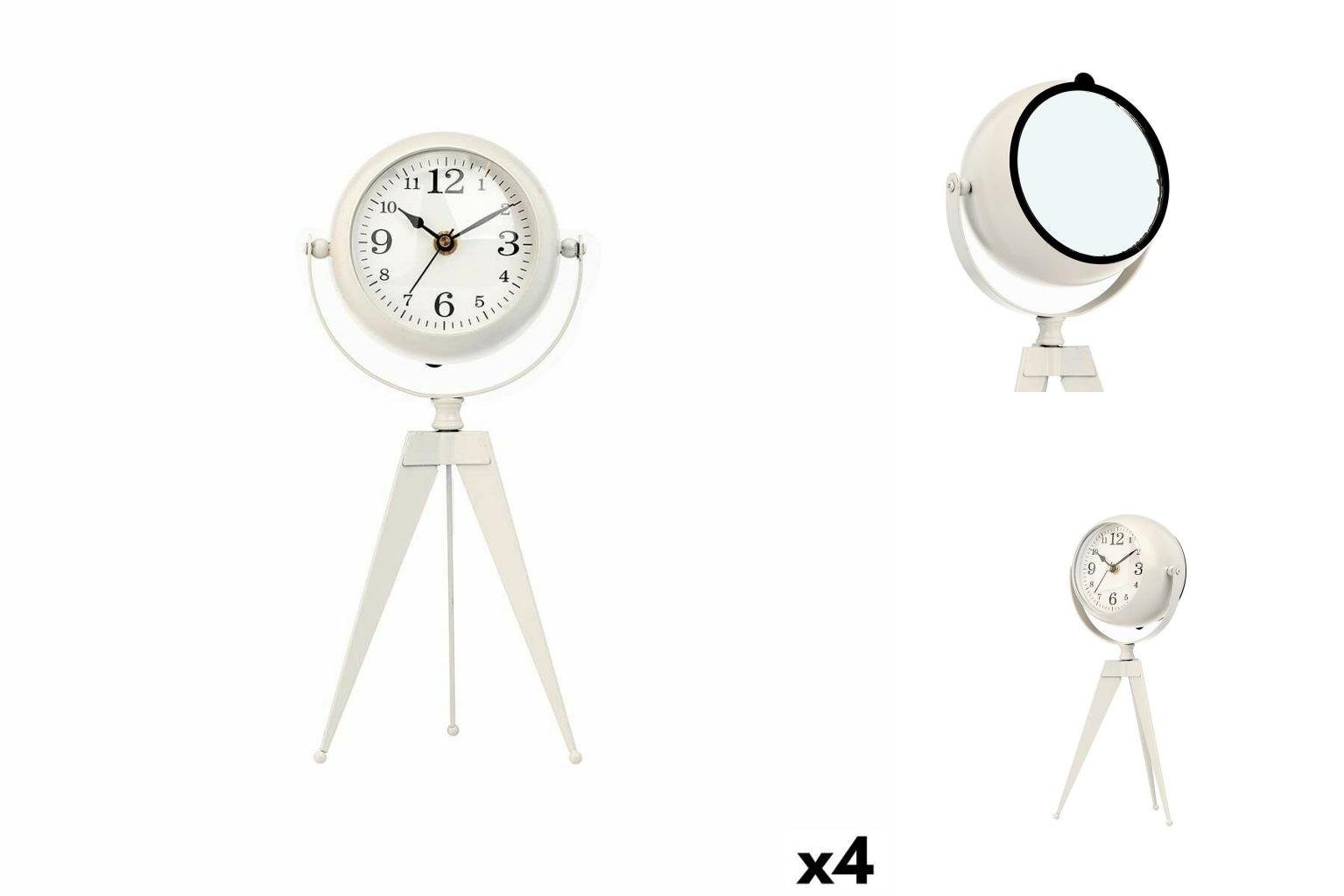 Stativ Gift Uhr Decor cm Metall 12 4 30 12 x Weiß Stück x Tischuhr