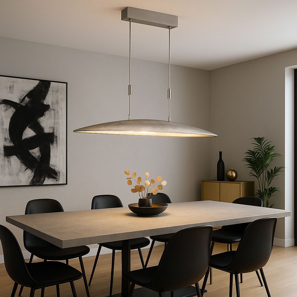 FISCHER & HONSEL LED Pendelleuchte, LED-Leuchtmittel fest verbaut, Warmweiß, Neutralweiß, Zugpendelleuchte Hängelampe Esstischlampe silber höhenverstellbar LED