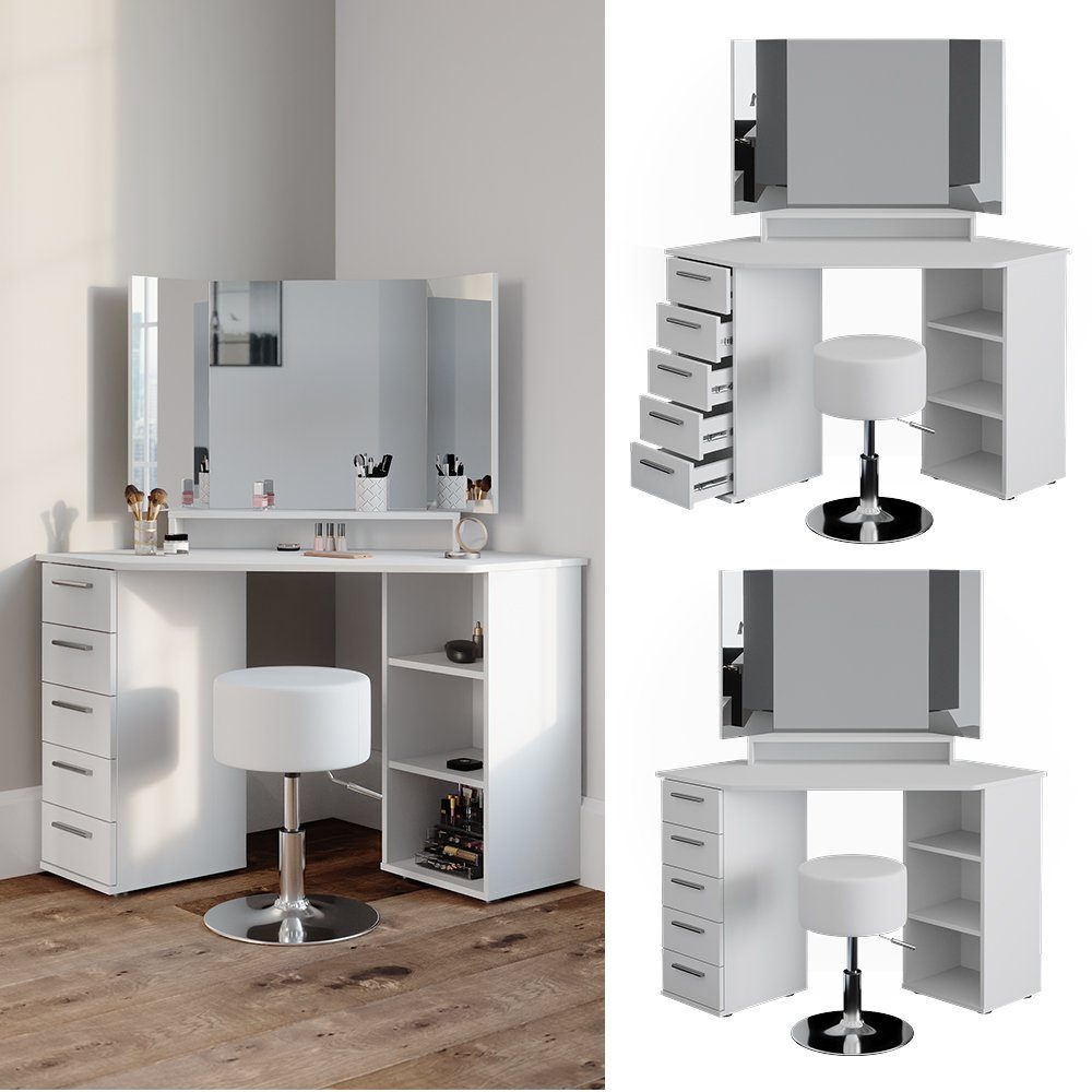 Vicco Schminktisch Sofia, Weiß, 128 cm günstig online kaufen