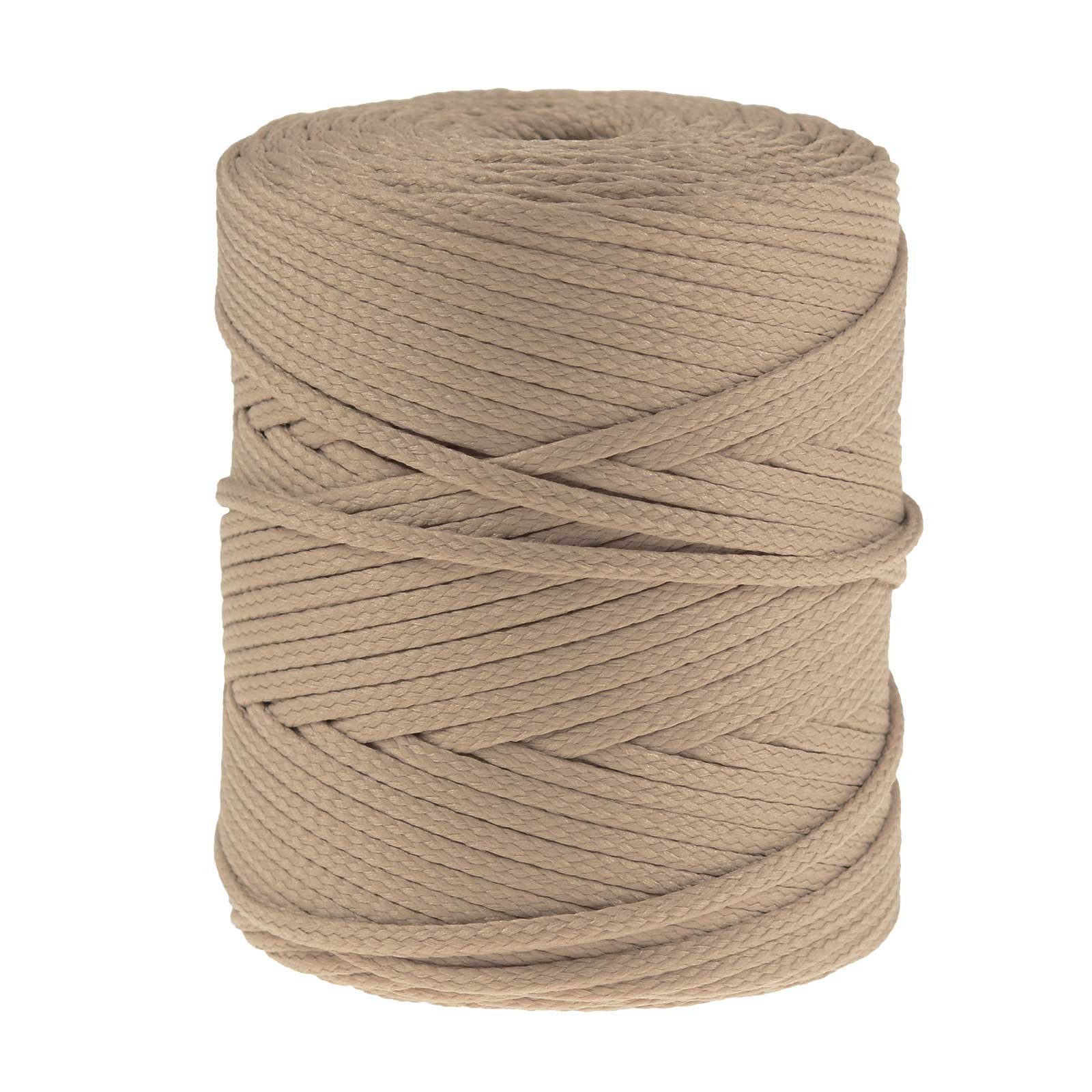 maDDma Seil 100m Polyester-Schnur Kordel 4mm, beigegrau