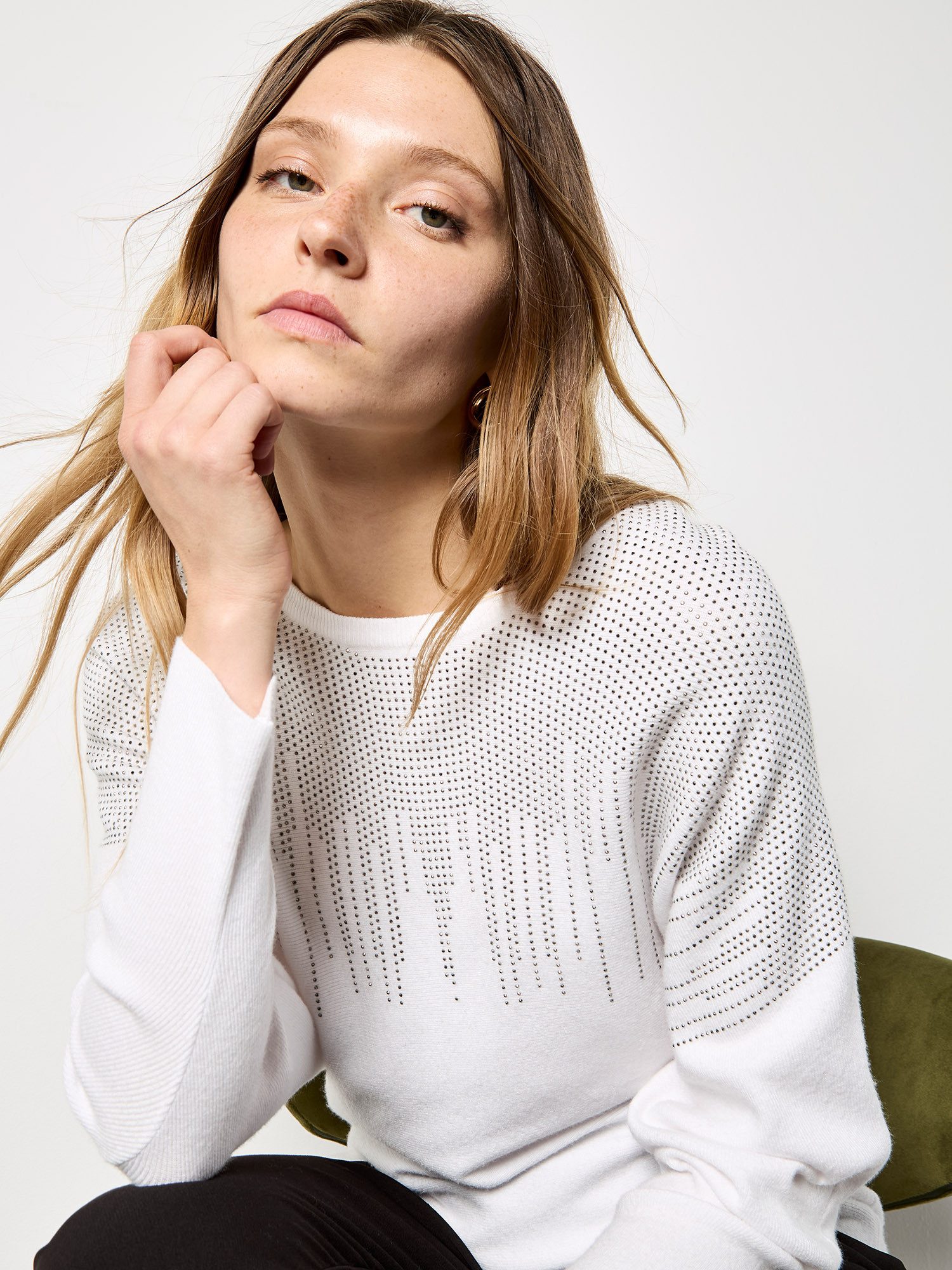 Apricot Strickpullover Strickpullover mit Nietenverzierung günstig online kaufen