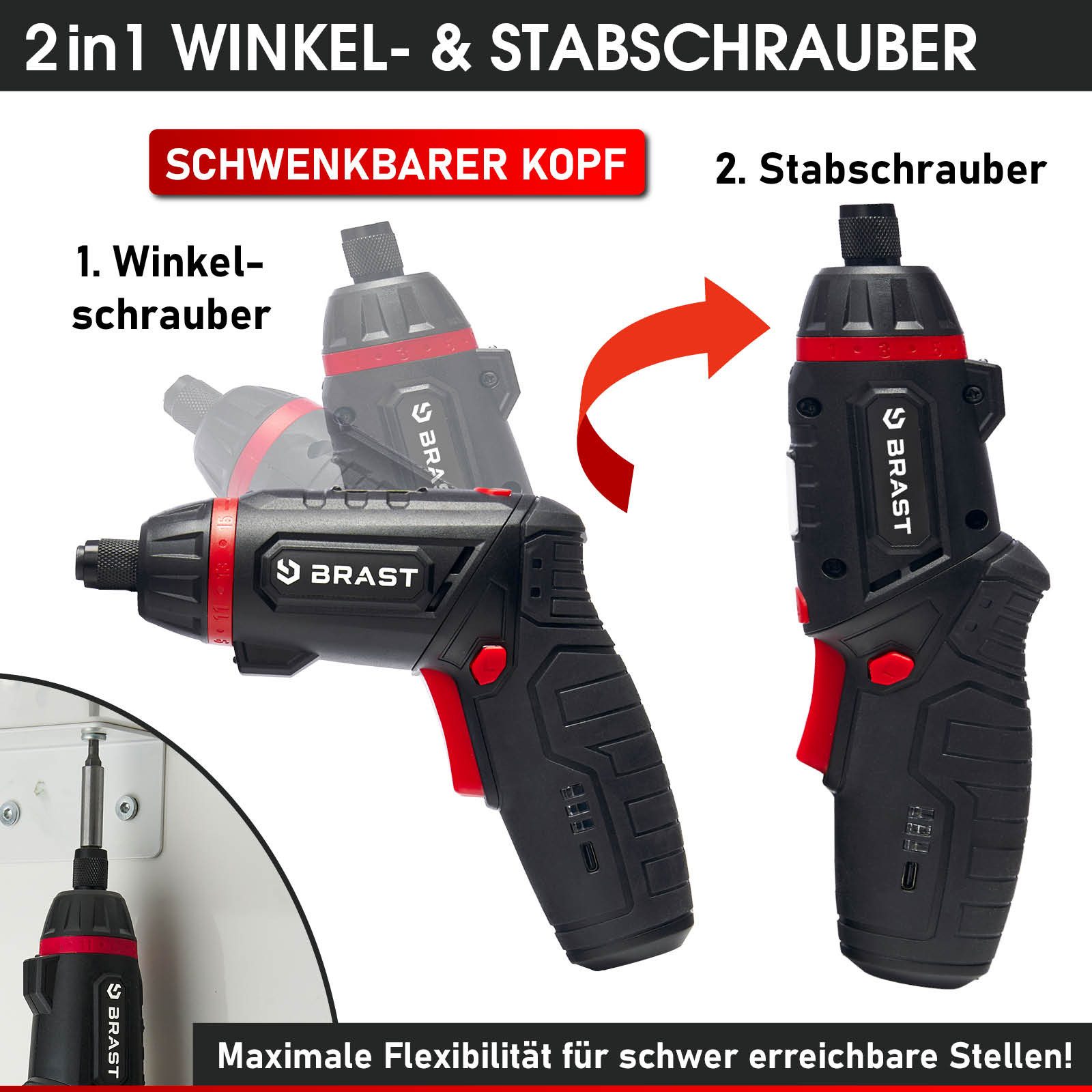 BRAST Akku-Bohrschrauber 4,0V / 2Ah Li-Ion-Akku, günstig online kaufen
