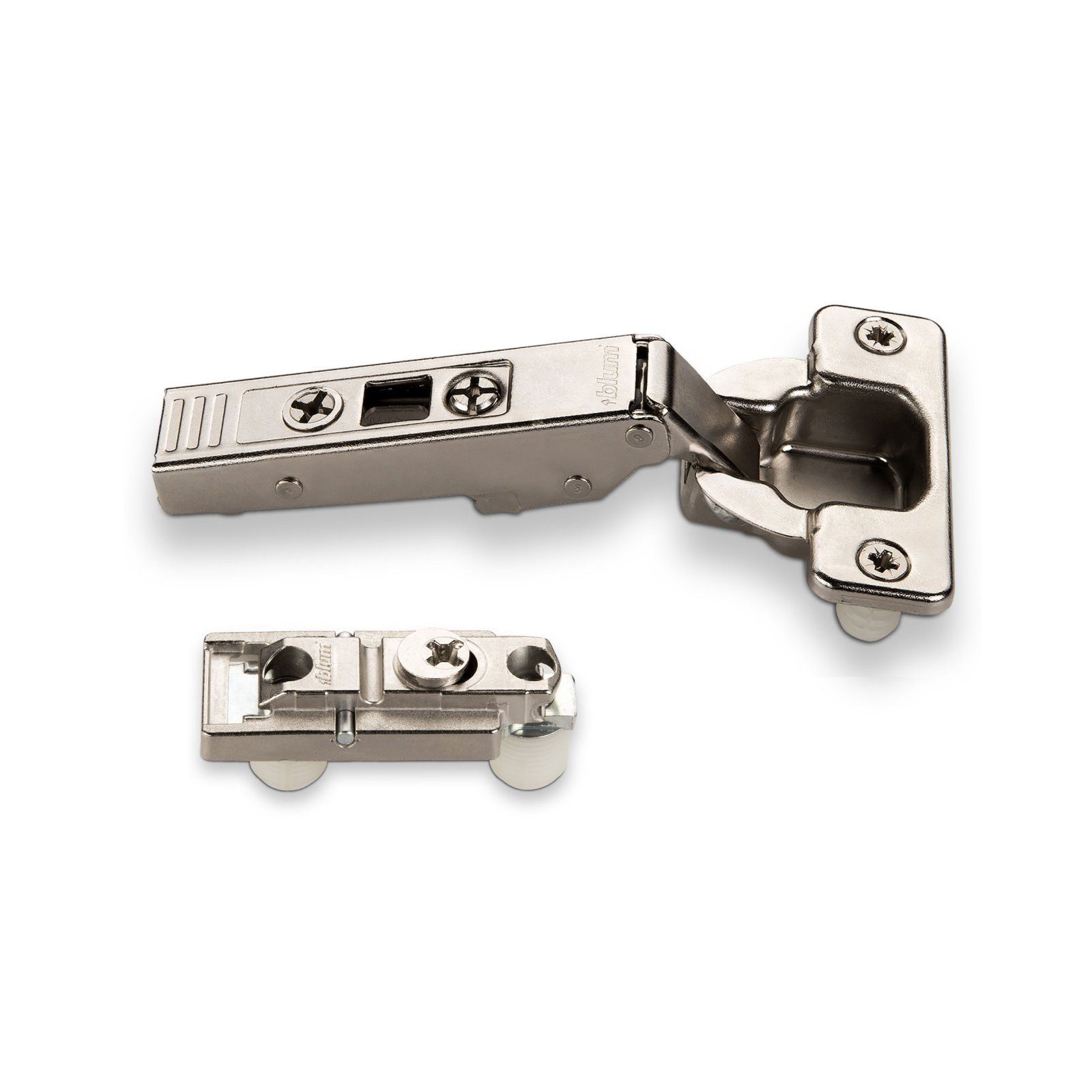 Möbelbeschlag CLIP Scharnier 107° Eckanschlag 75T1580 mit Linearplatte