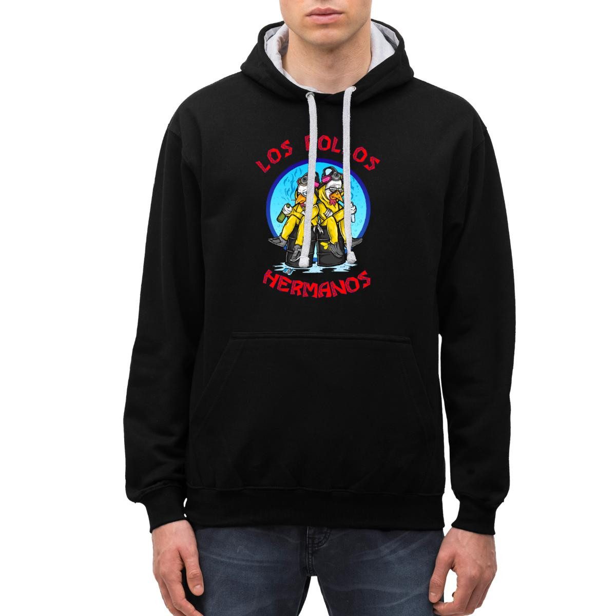 Hoodie Breaking Bad Los Pollos Hermanos White Pinkman Unisex Kontrast Hoodie