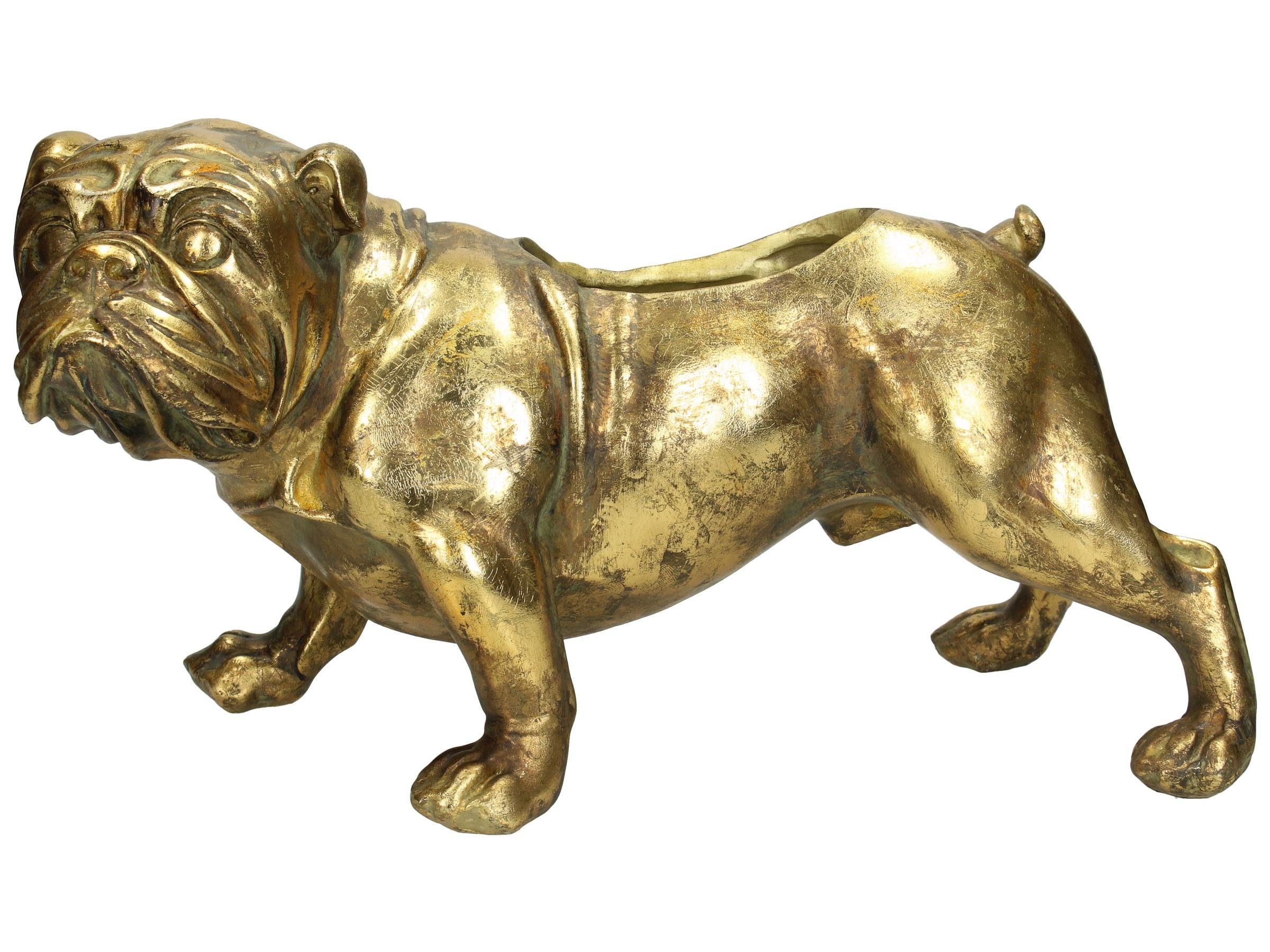 Set) Gold Polyresin Hund 20,3x17x36,8 Engelnburg (kein Set, Blumengefäß Übertopf Blumentopf Blumentopf 1er