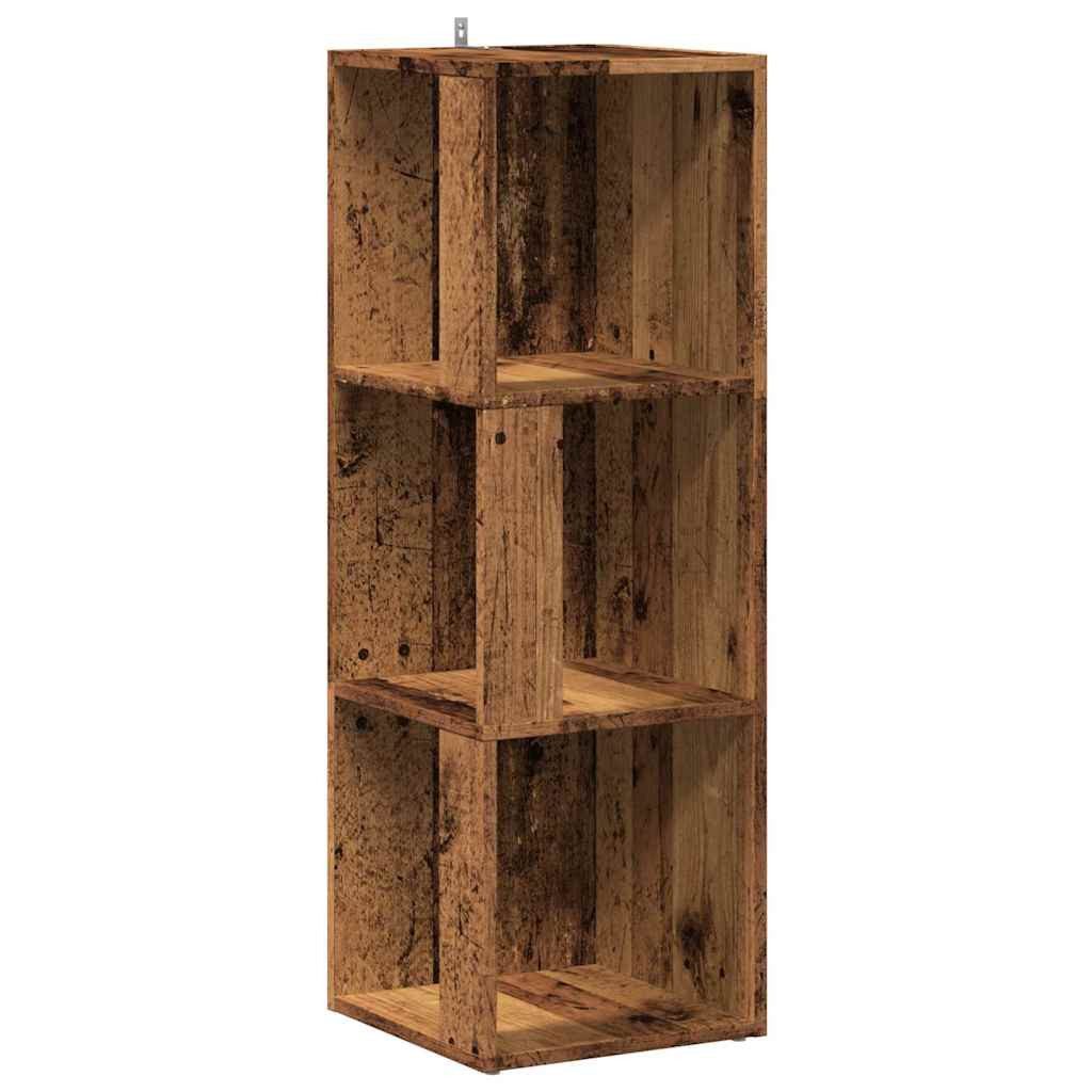 vidaXL Eckregal Eckregal Altholz-Optik 33x33x100 cm Holzwerkstoff, 1-tlg.