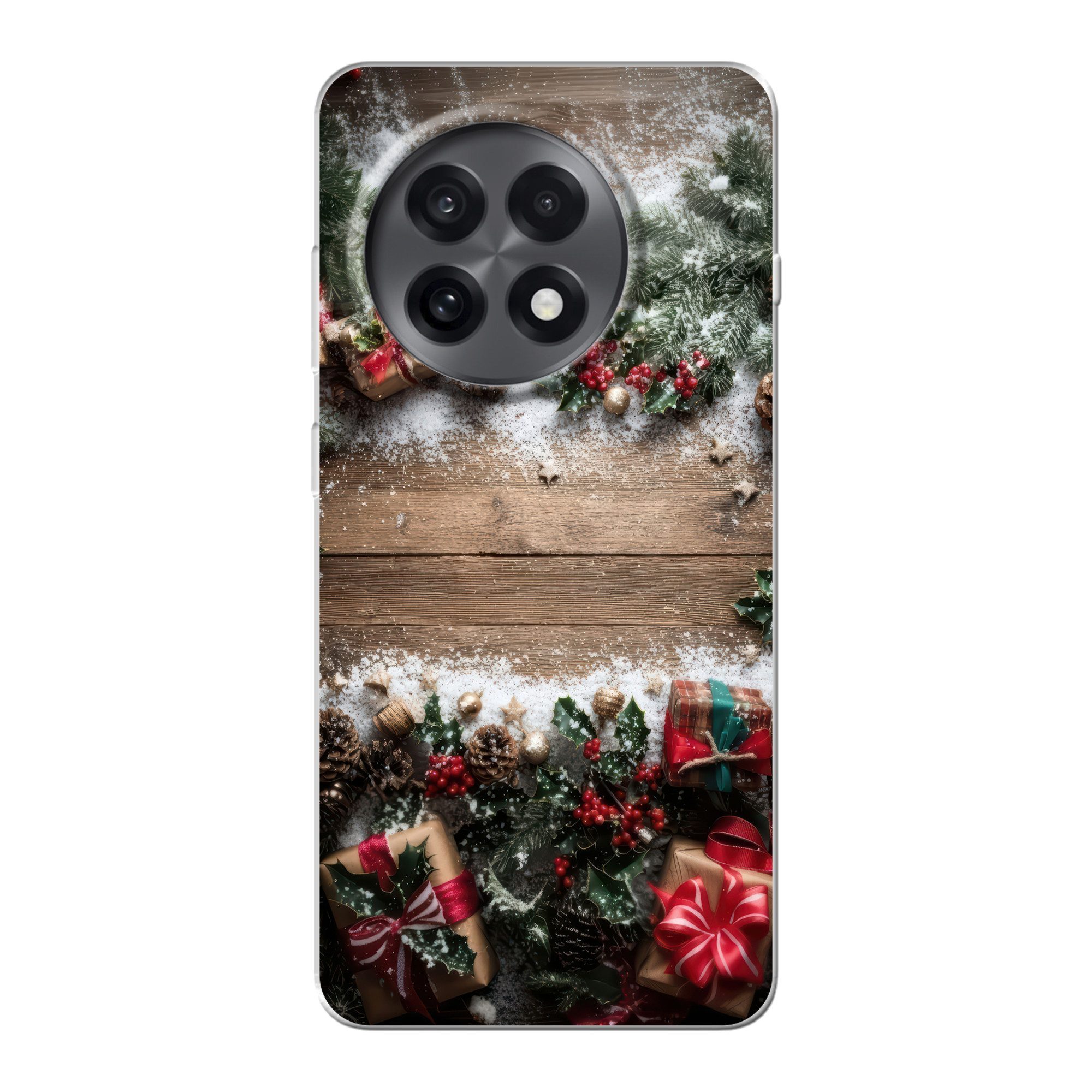 MuchoWow Handyhülle für OnePlus 13R Weihnachtsdekoration - Geschenke - Holz - Mehrfarbig, Handy Case, Silikon, Bumper Case Dünn