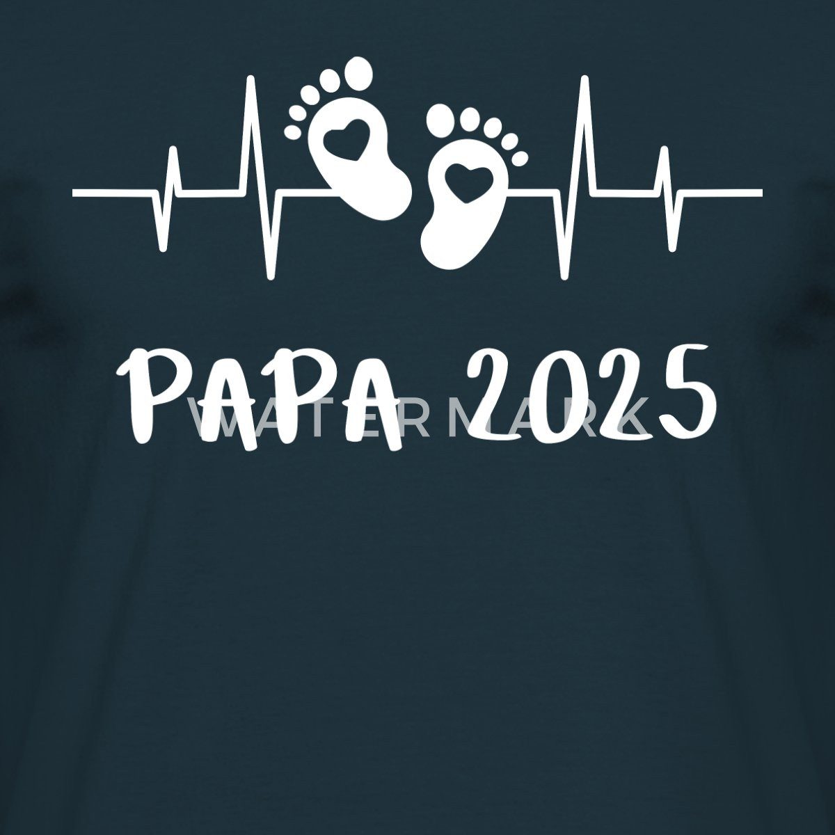 Spreadshirt T-Shirt Herzschlag Papa 2025 Vater Geschenk Vatertag Männer T-Shirt (1-tlg)