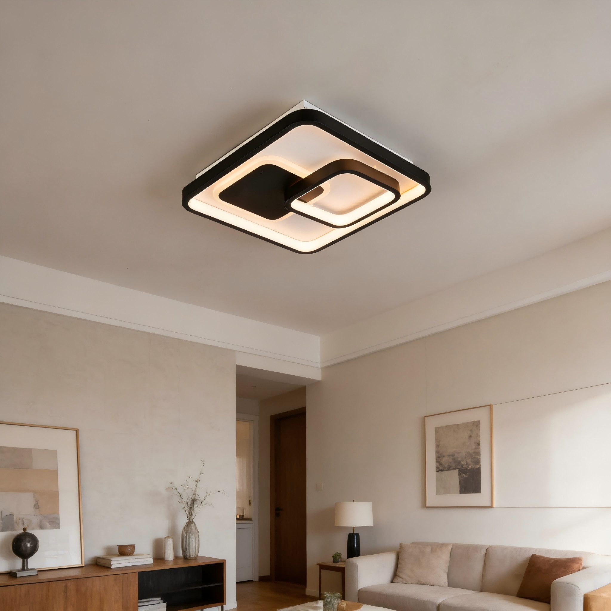 BlingBin LED Deckenleuchte LED Deckenlampe, 30W 3000LM Moderne Deckenbeleuchtung für Wohnzimmer, Speicherfunktion, LED fest integriert, Warmweiß, Kaltweiß, Neutralweiß, Ceiling Light für Flur, Küche, Balkon, Waschräume, Schlafzimmer