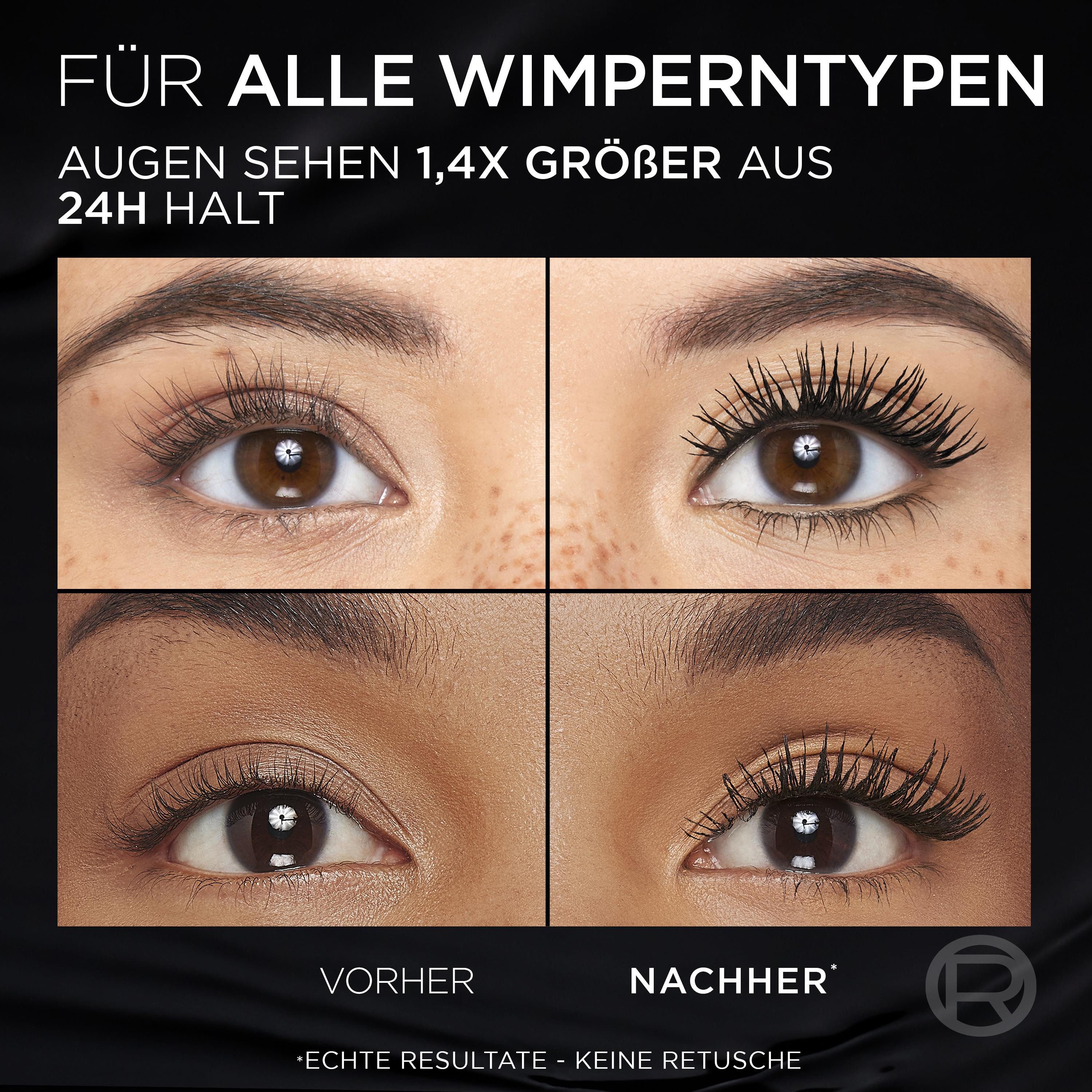 L'ORÉAL PARIS Mascara VOLUME MILLION LASHES PANORAMA MASCARA, definiert, verdichtet und verlängert, 1,4fach größer aussehende Augen.