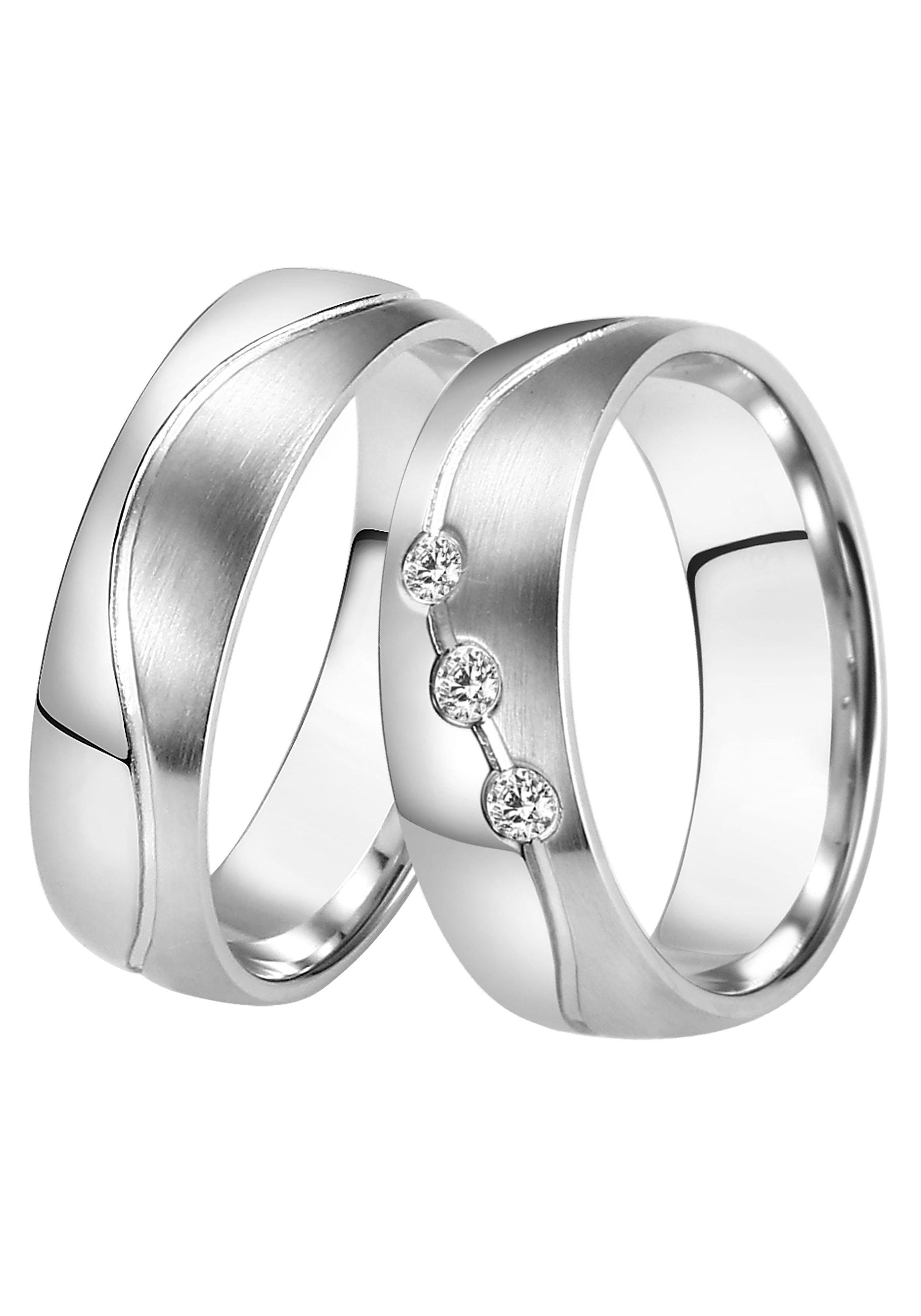 Ehering Germany, Geschenk Partnerring Made Trauring Zirkonia o. mit DOOSTI LIEBE, in Schmuck Edelstahl ohne Trauring